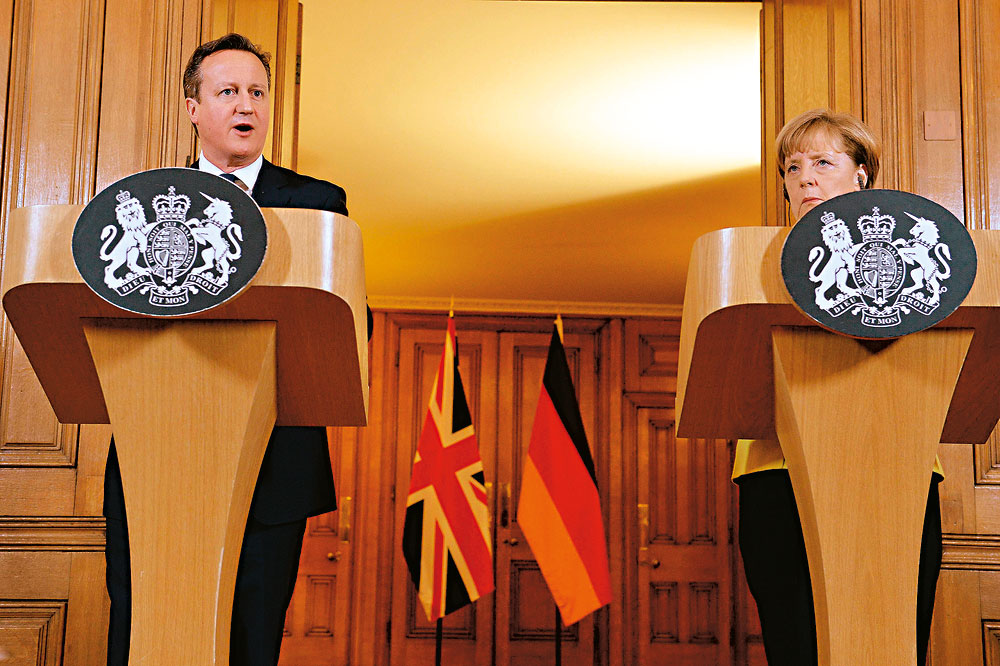 Angela Merkelová; David Cameron