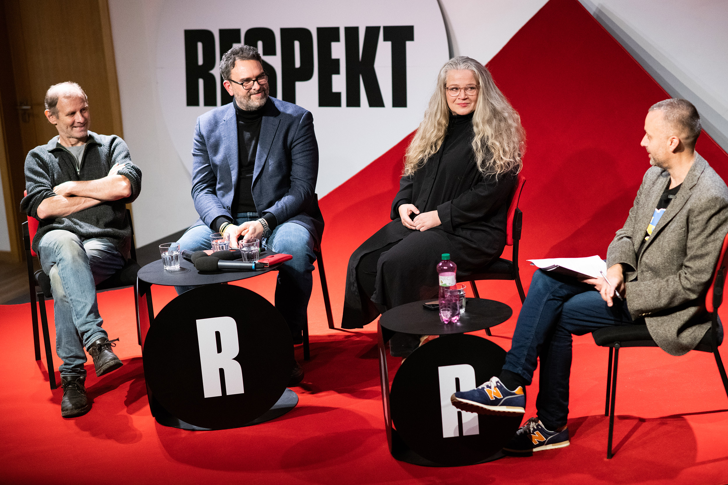 Deabata Respektu: M. Šimečka, E. Tabery, I. Svobodová, O. Kundra, Olomouc, prosinec 2022