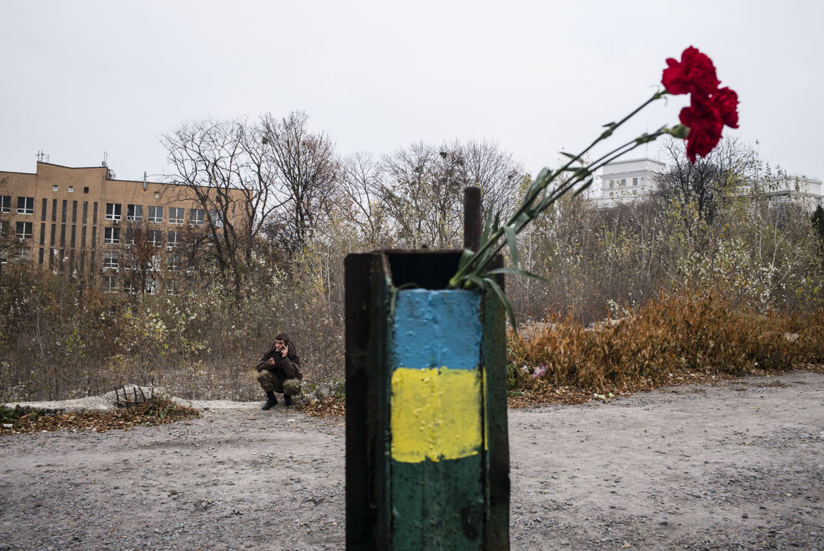 ulice Instytutska, Kyjev, listopad, 2014