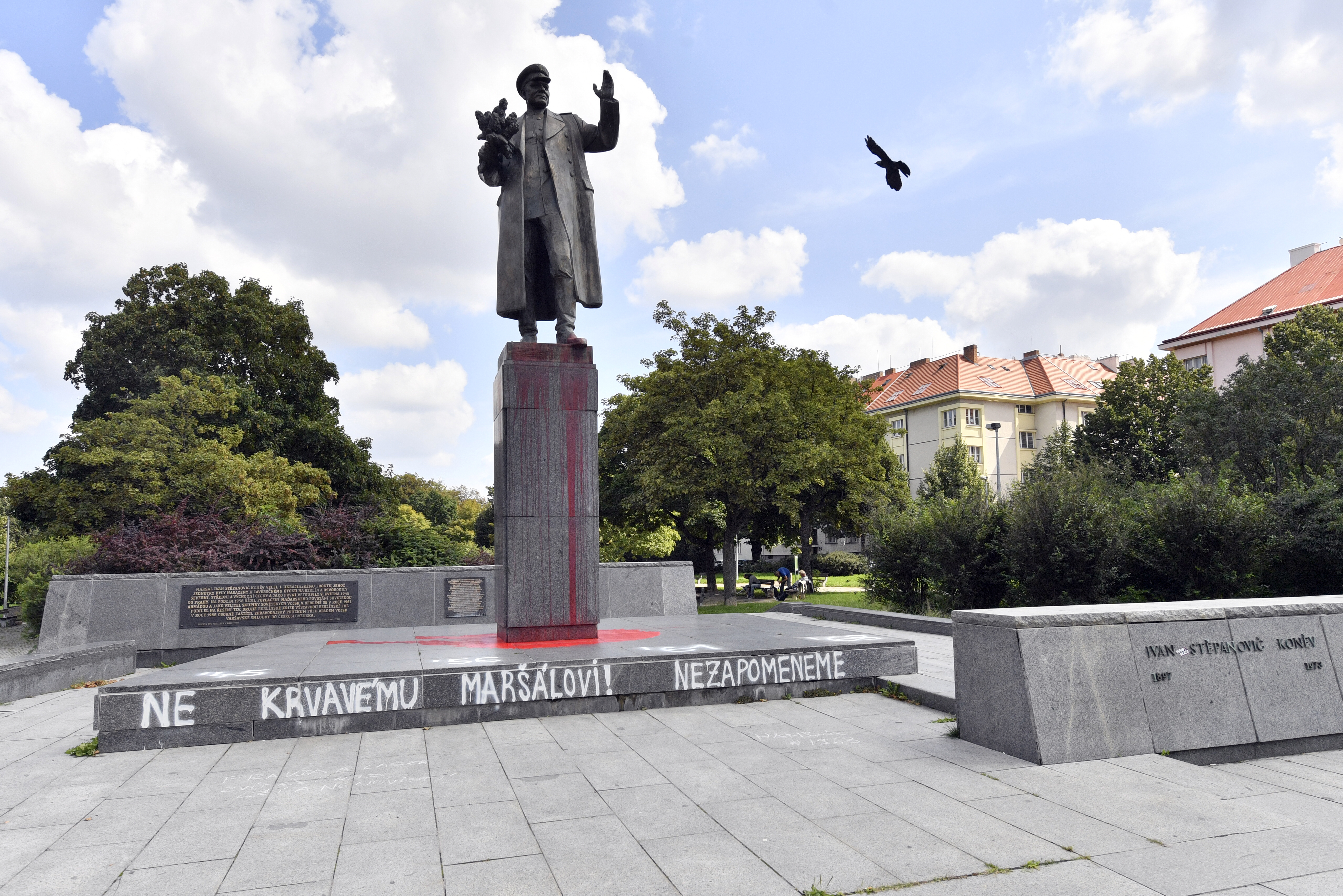 Socha sovětského maršála Ivana Koněva; 22. srpna 2019; ilustrační foto