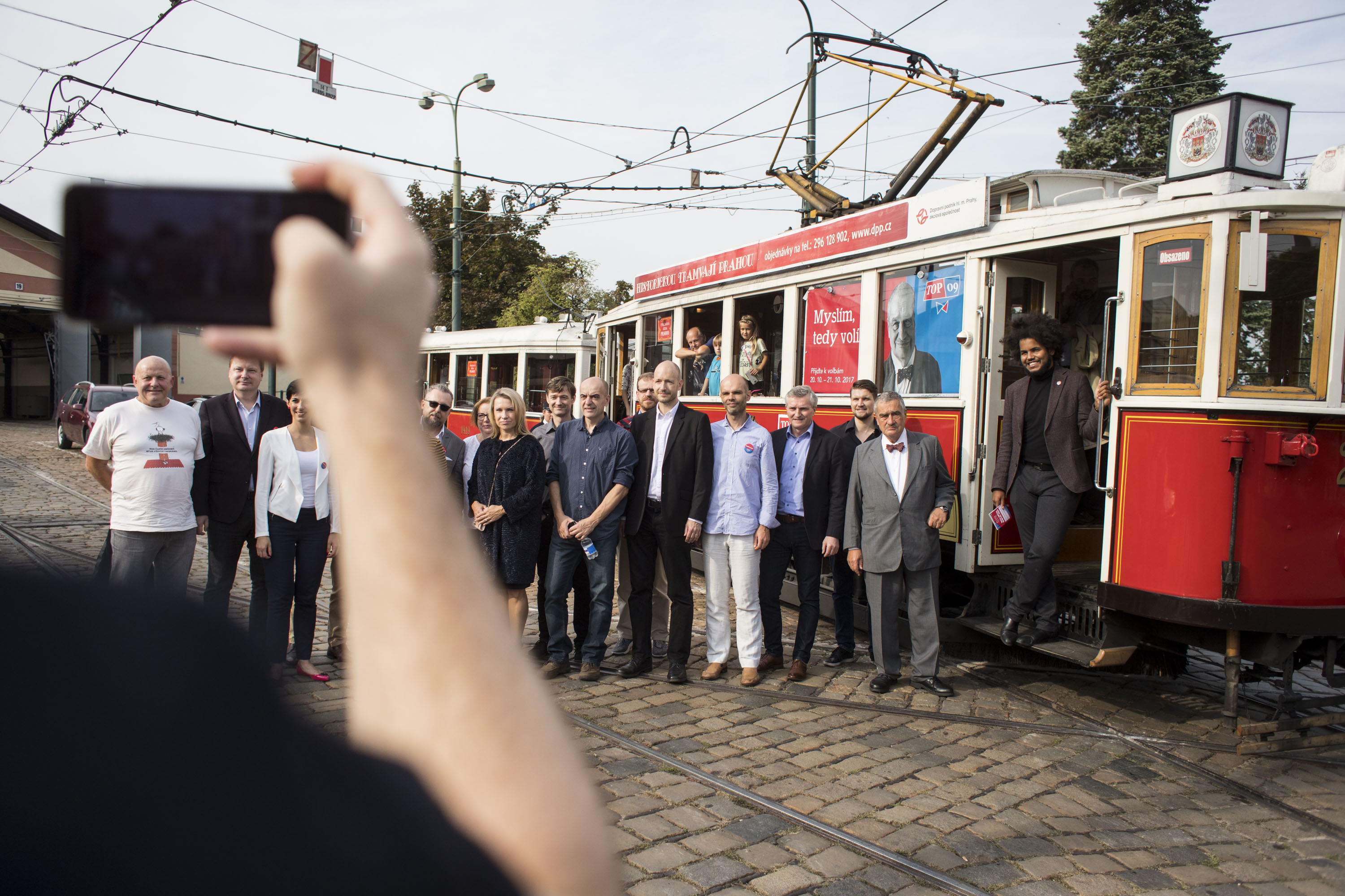 Předvolební historická tramvaj TOP 09