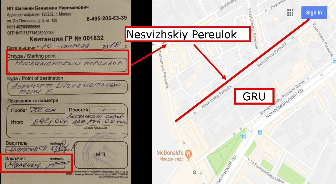 Jeden z důkazů nalezených u ruských špionů