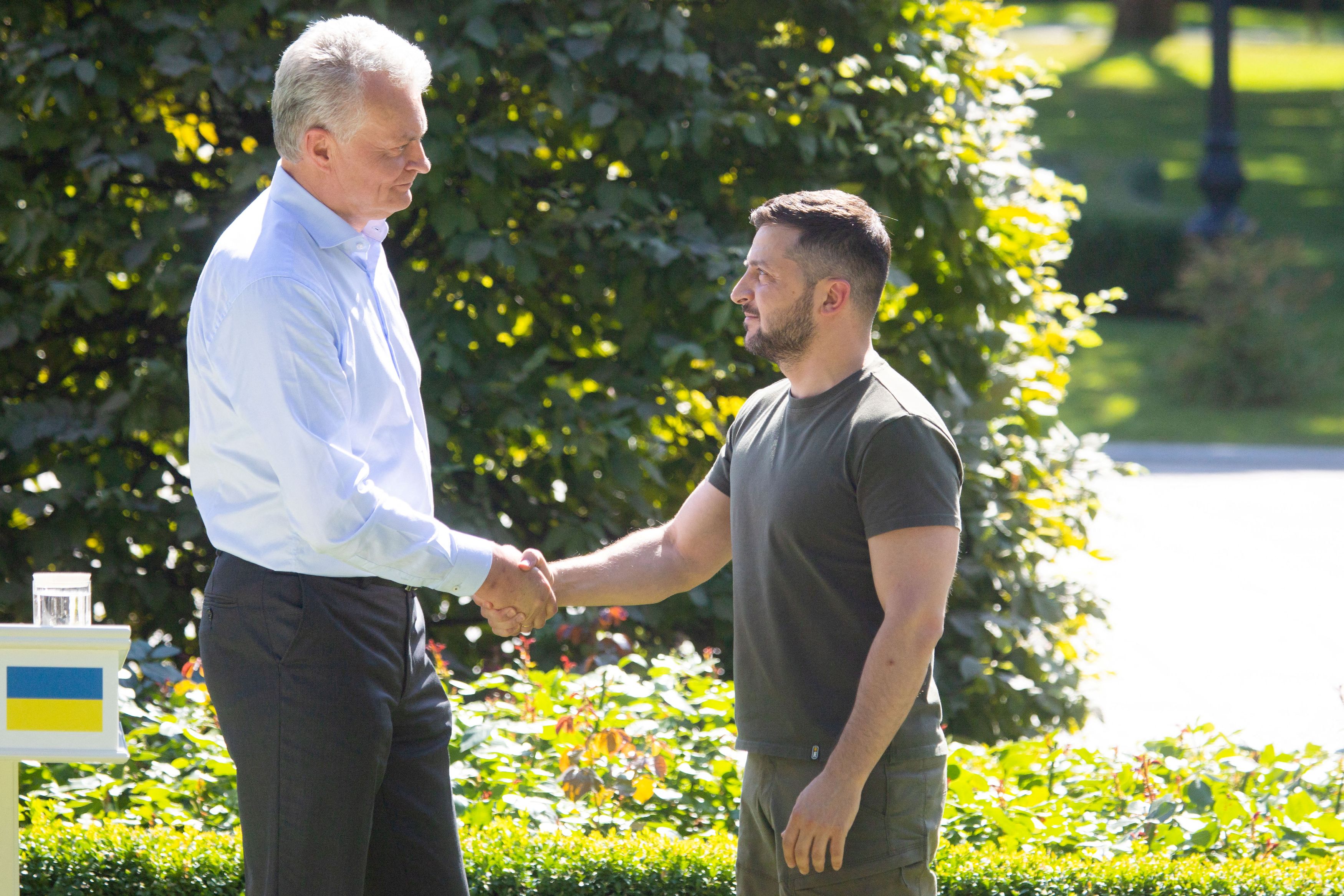 Gitanas Nauseda a Volodymyr Zelenskyj v Kyjevě, červenec 2022