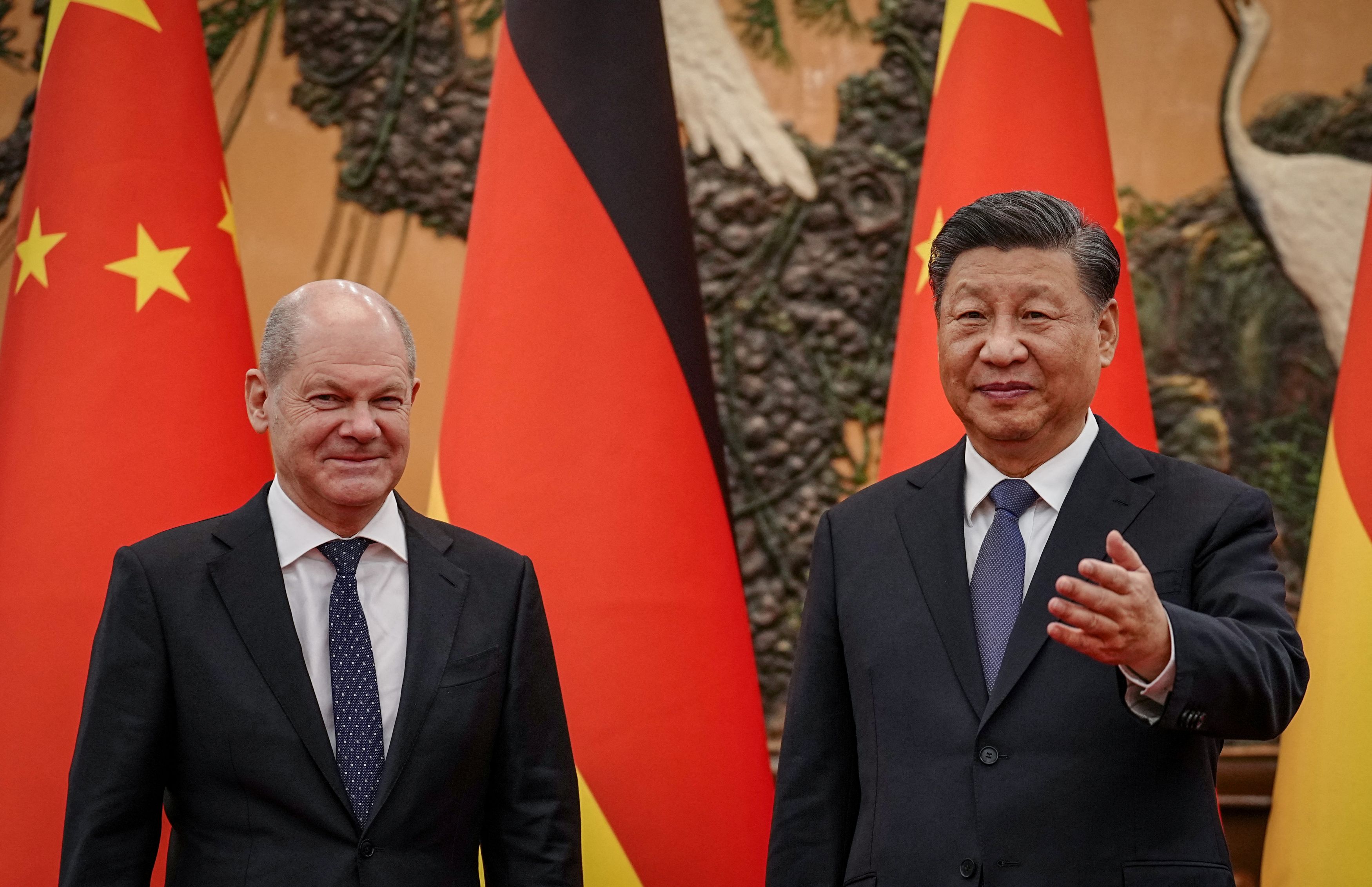 Německý kancléř a čínský prezident