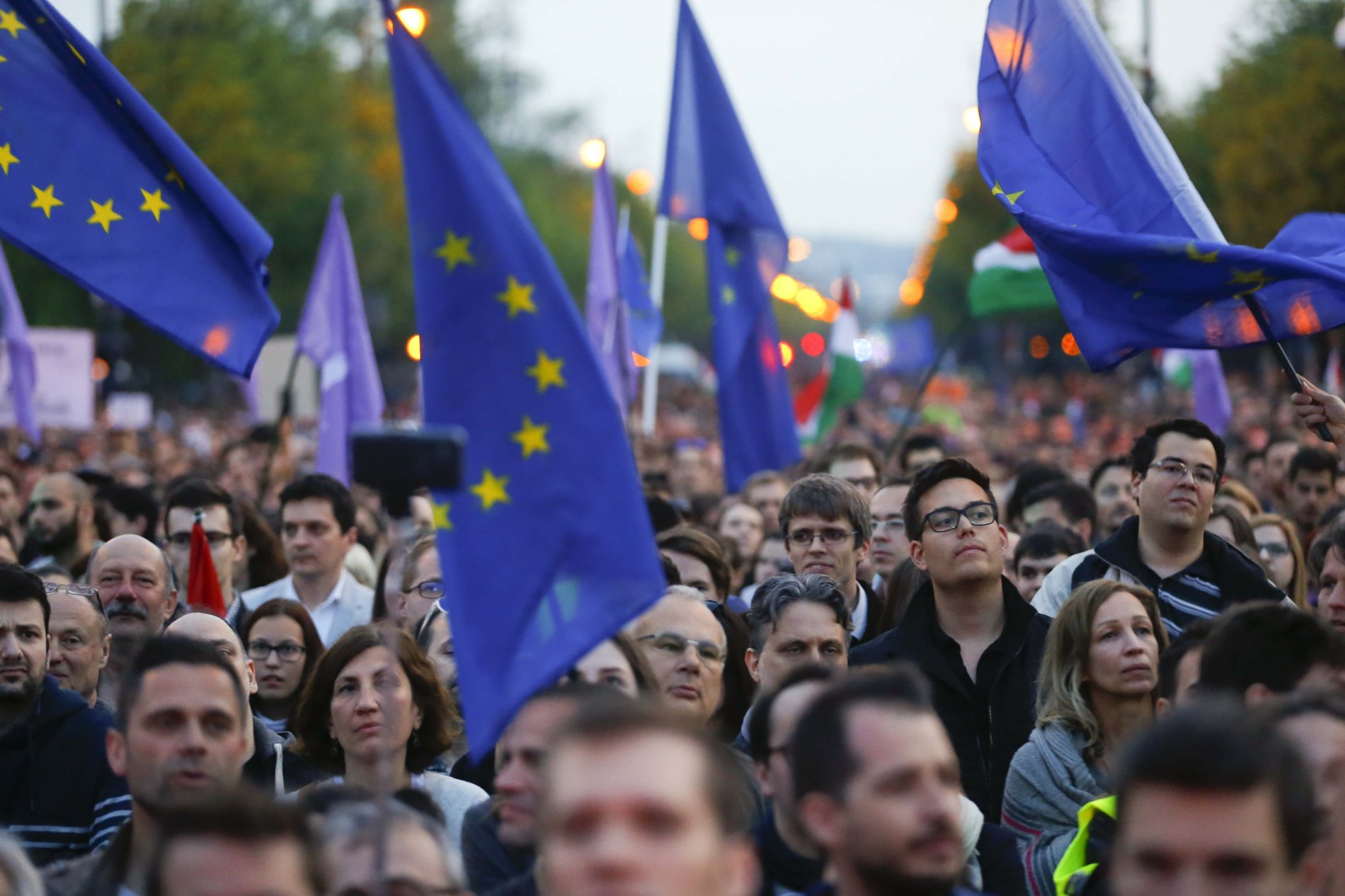 Maďarsko:  demonstrace proti  Viktoru Orbánovi a jeho protievropské politice; ilustrační foto