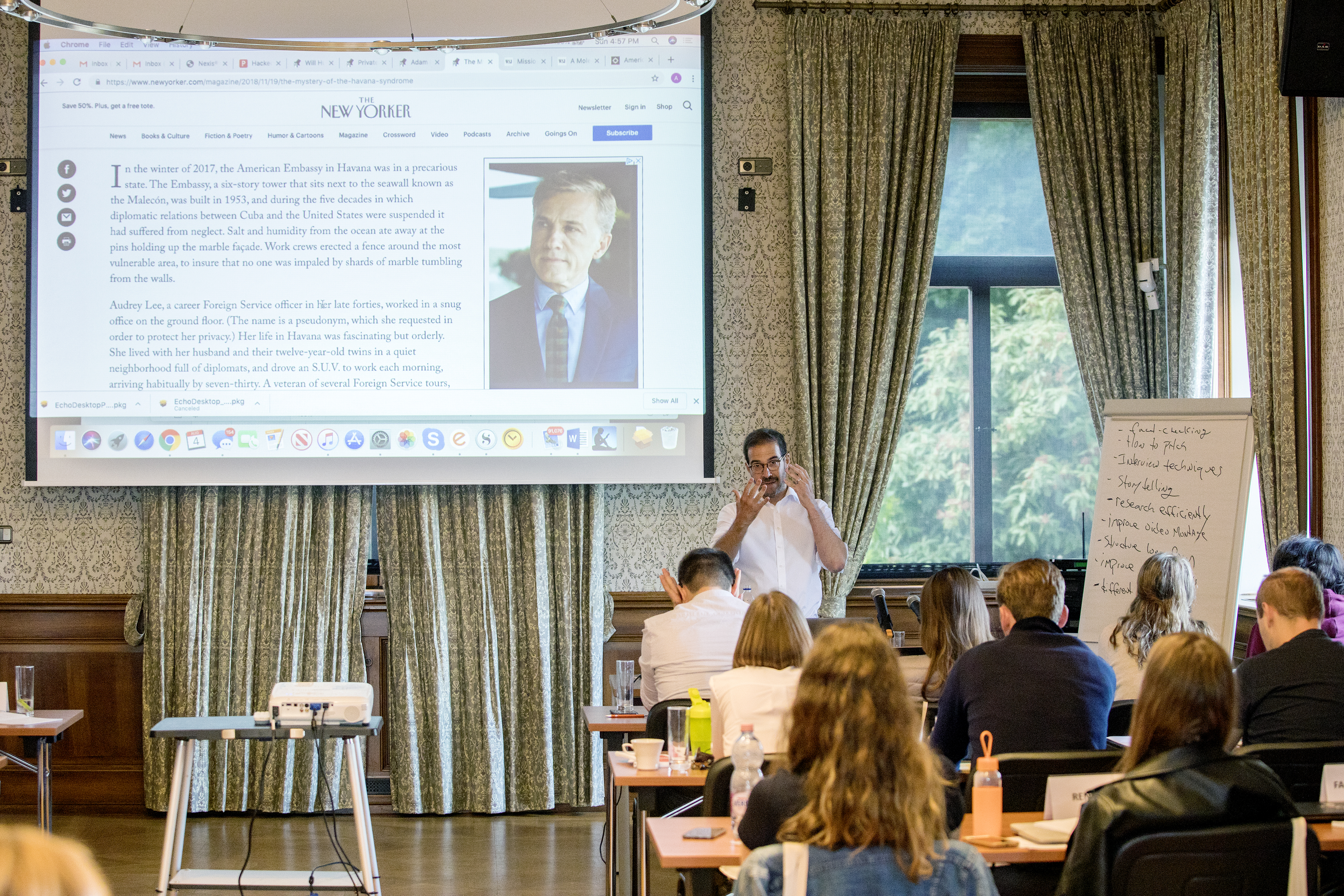 Adam Entous na mediálním workshopu v Praze