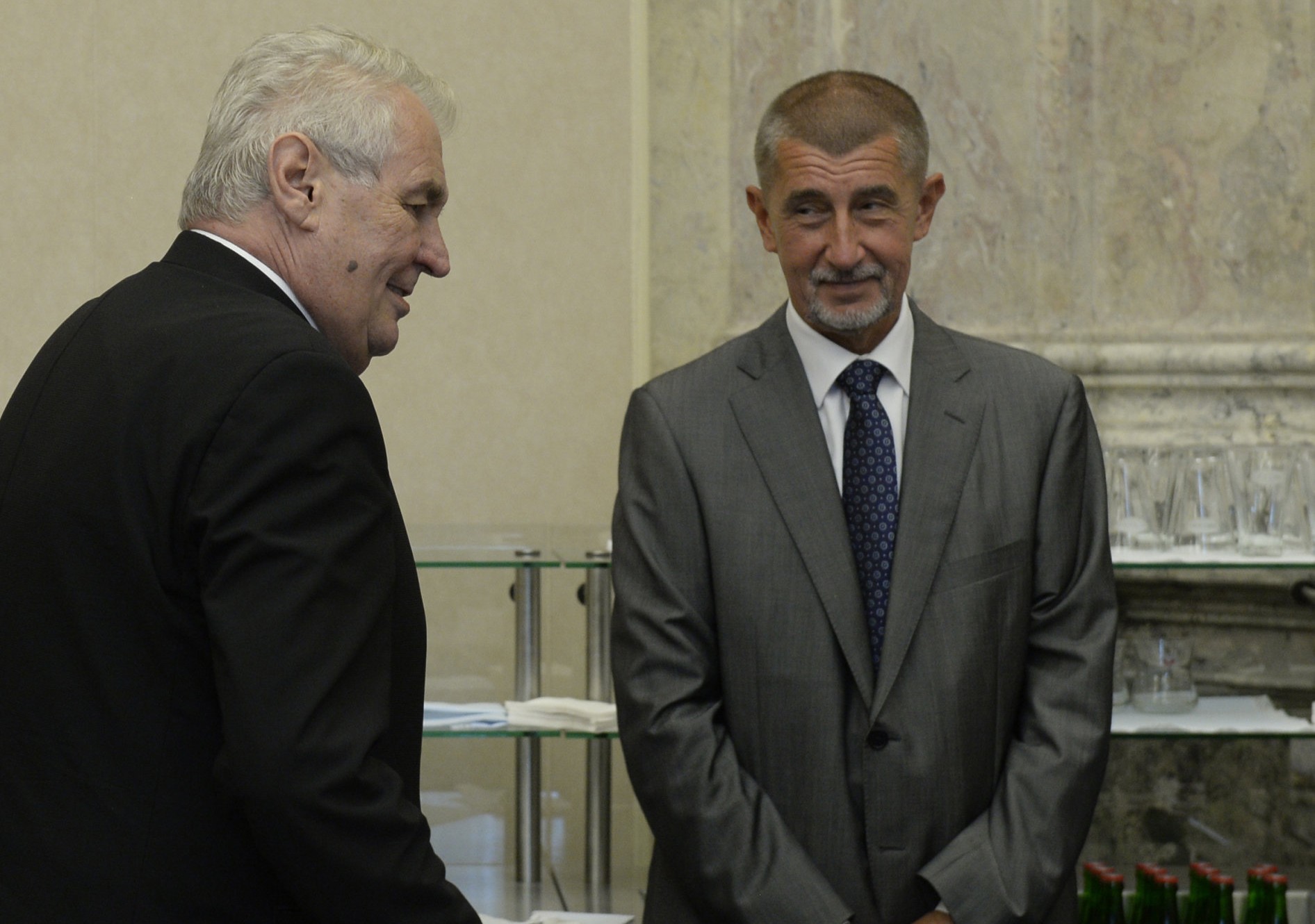 Prezident Miloš Zeman a ministr financí Andrej Babiš