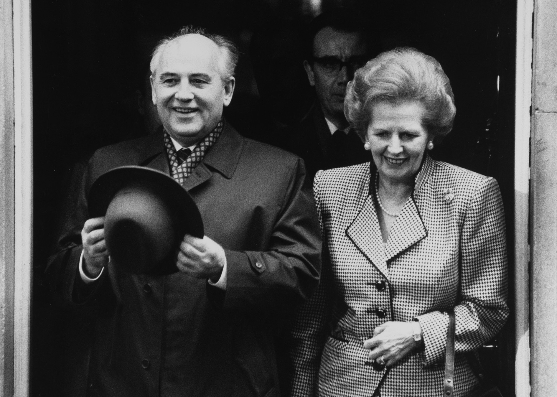 Rozuměli si, ale Marshallův plán nepřišel. (Gorbačov s Margaret Thatcher v Londýně, 1989)
