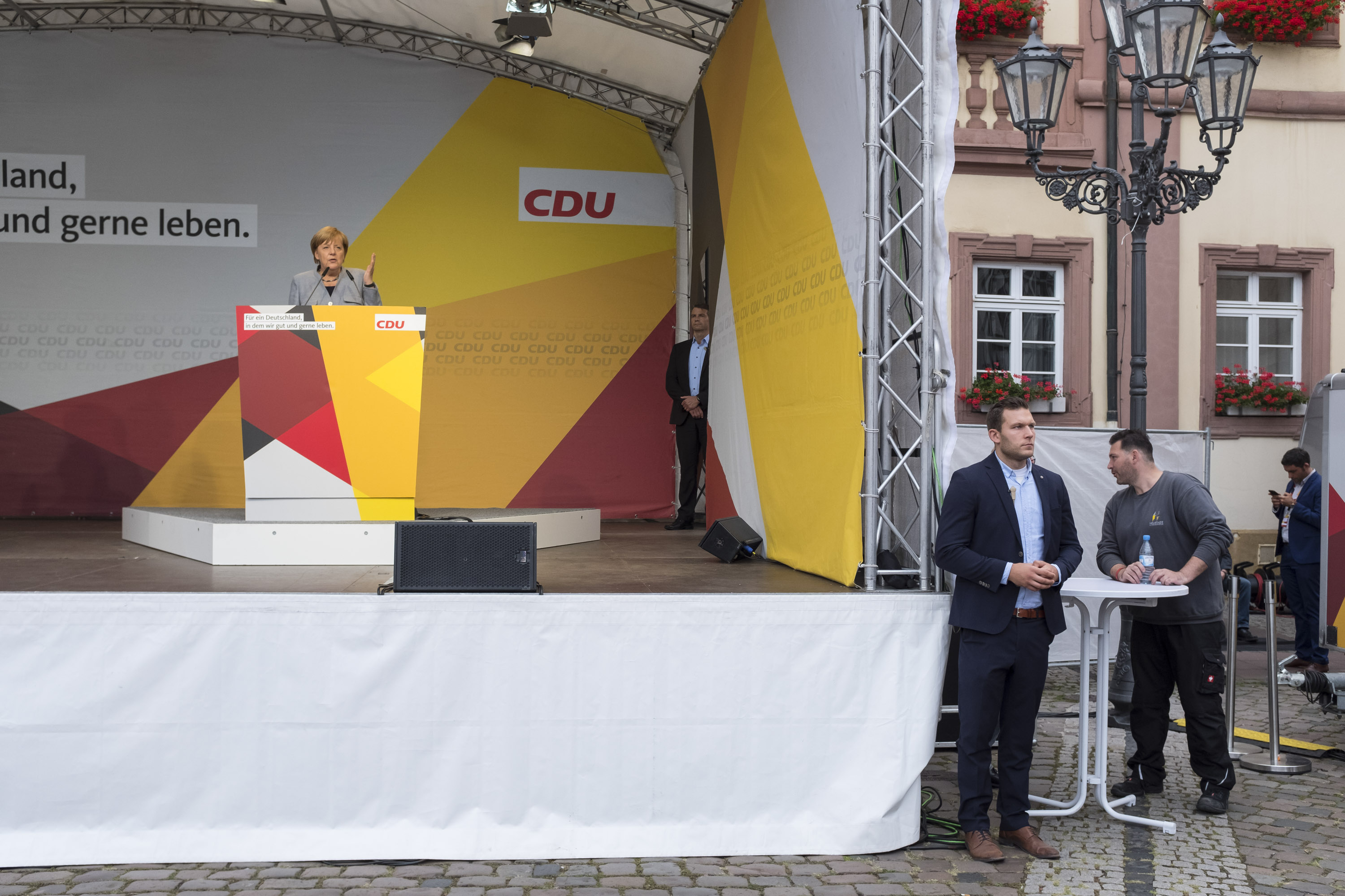 Angela Merkel na mítinku CDU ve městě Neustadt an der Weinstrasse 