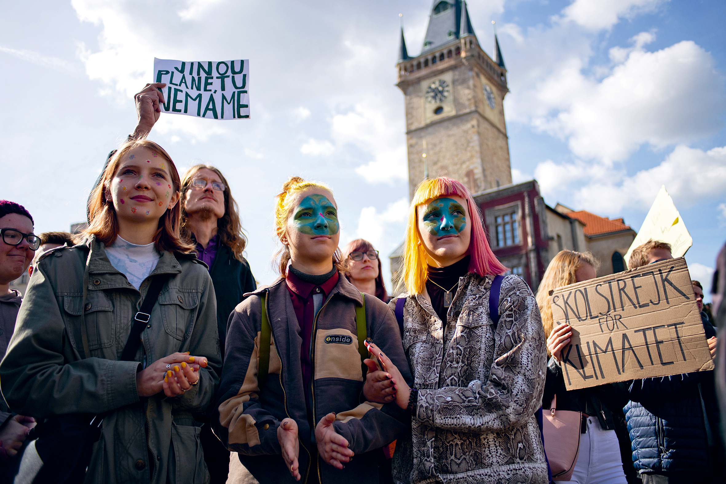 Stěžejním tématem, které mladé voličstvo řeší, je klimatická krize; stávka za klima, Praha 2019