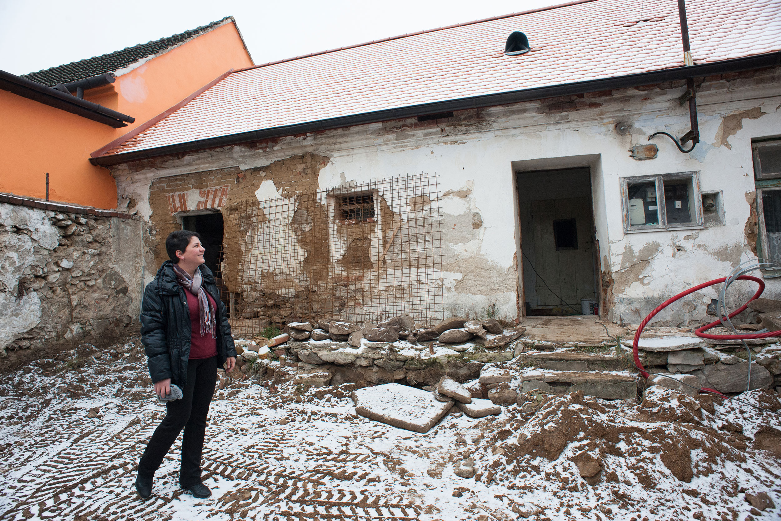 Rodný dům Jana Kubiše před rekonstrukcí (prosinec 2012), Dolní Vilémovice.