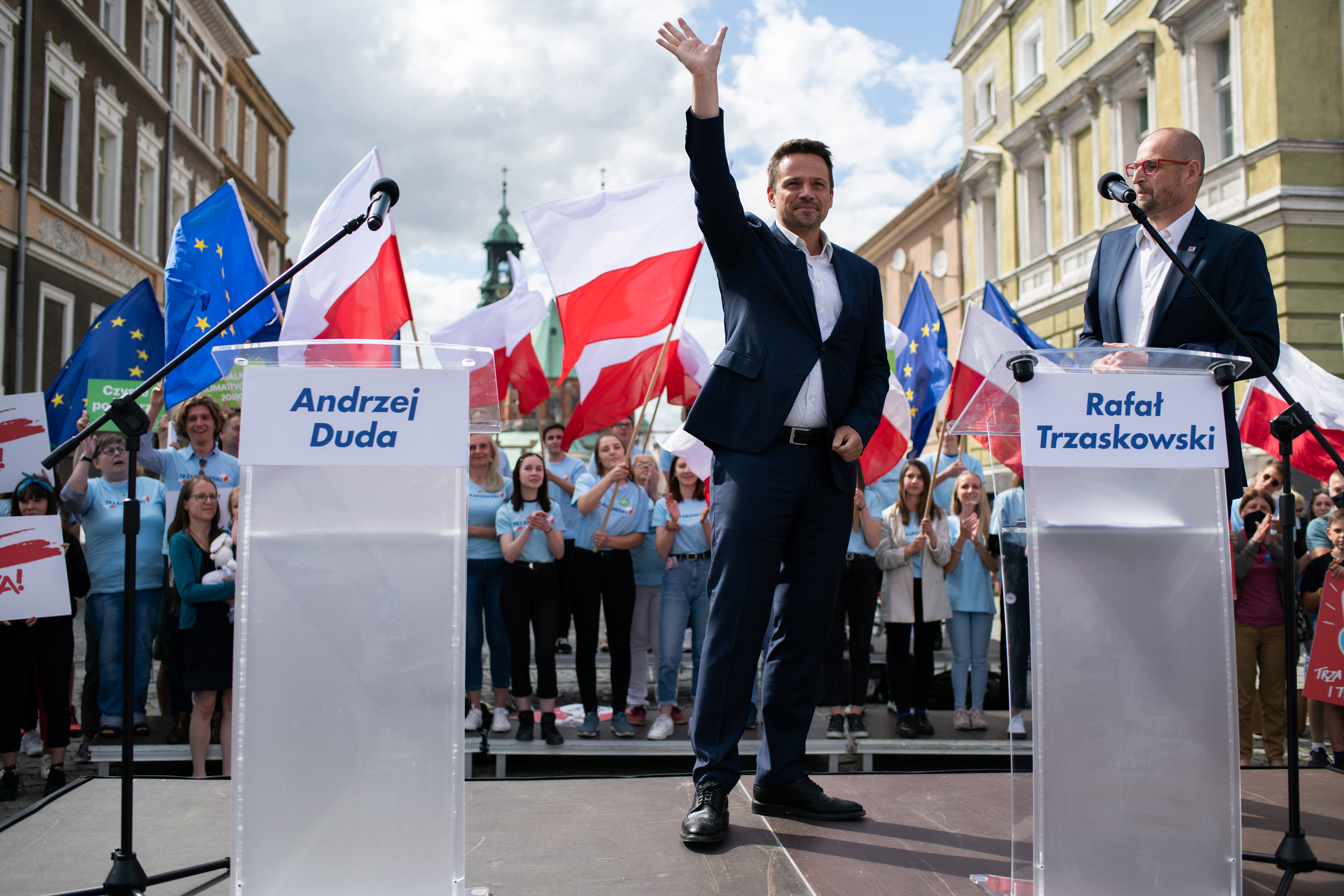 Předvolební mítink Rafała Trzaskowského v Gniezdně