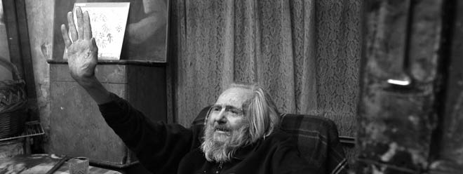 Dejte koňům ovsa &ndash; a sobě svobodu. (Miroslav Tichý v Kyjově, 2005)