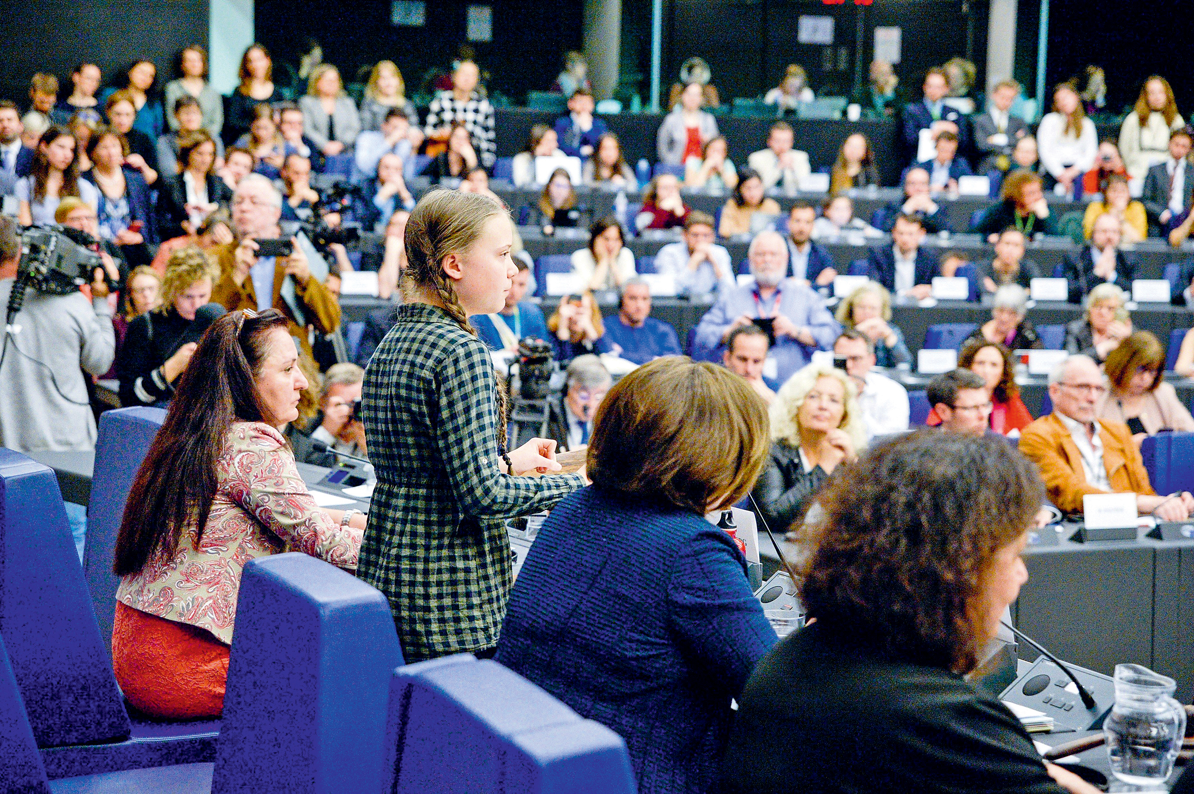 Greta Thunberg v Evropském parlamentu, duben 2019
