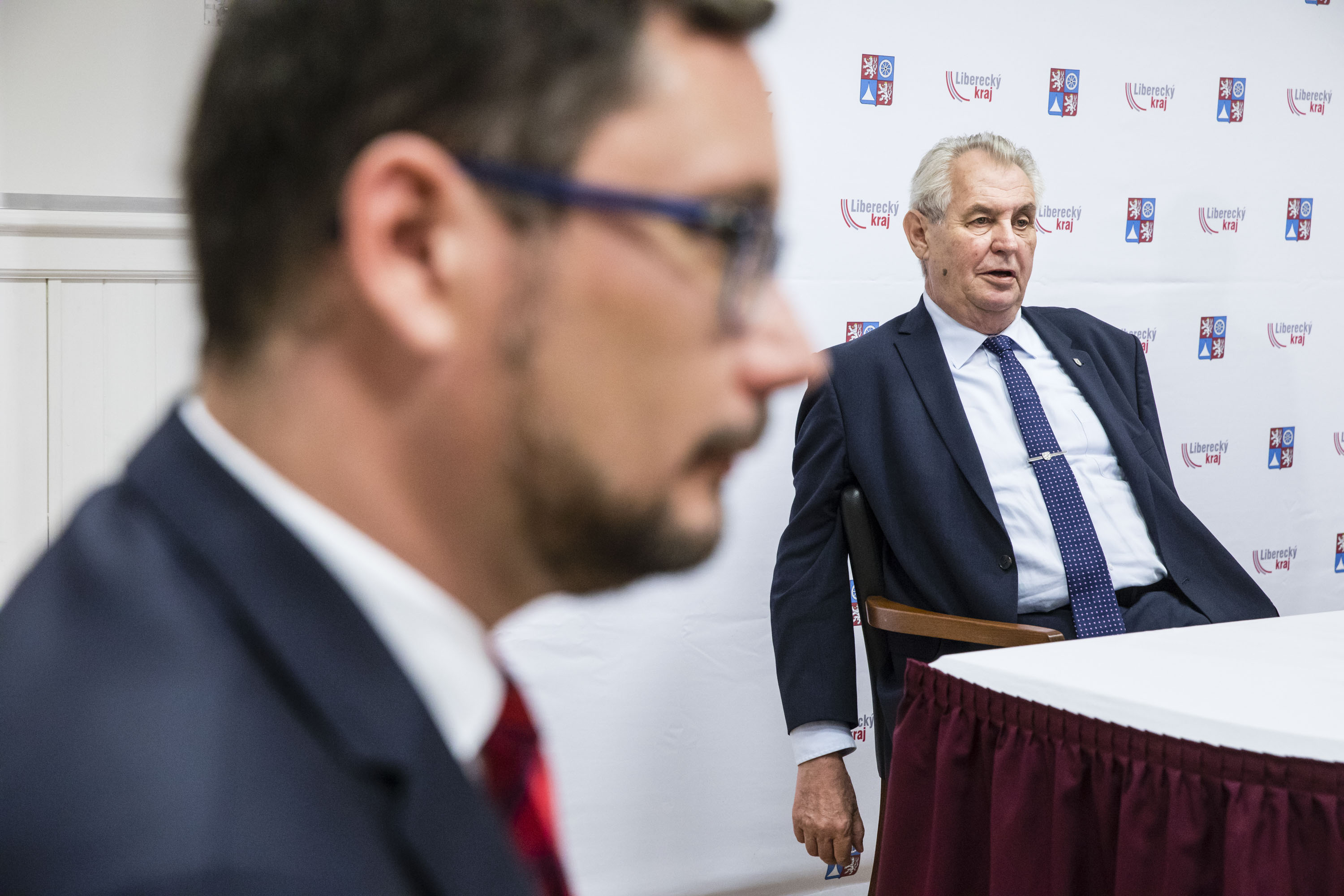 Miloš Zeman na tiskové konferenci v hotelu Ring ve Starých splavech , 11.5. 2017