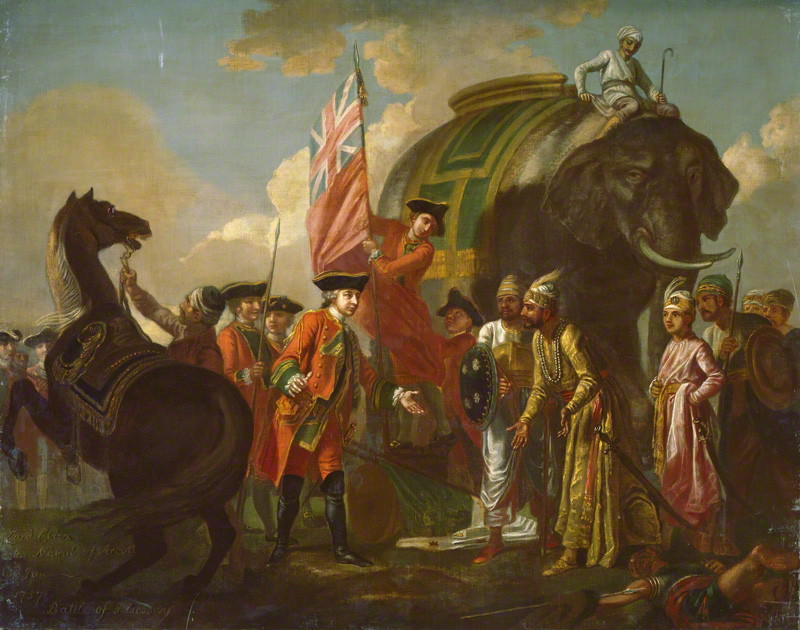 Francis Hayman, 1760: Po bitvě o Palásí. Ta znamenala skutečný počátek vytvoření britského impéria v Indii.