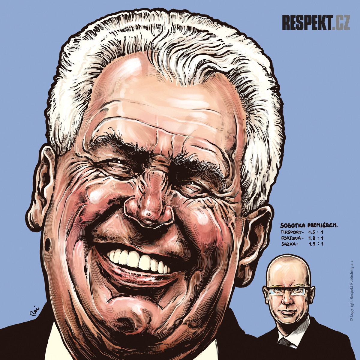 Zeman - karikatura - Respekt