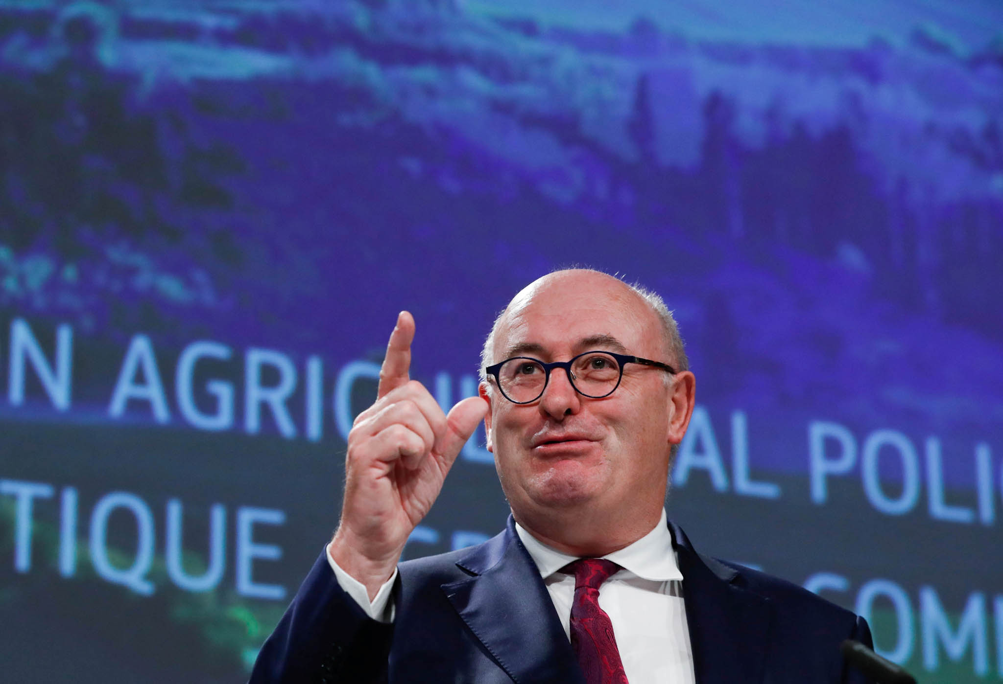European Commissioner for Agriculture and Rural Development Phil Hogan holds a news conference on the Common Agricultural Policy (CAP) post-2020, in Brussels, Belgium June 1, 2018.  REUTERS/Yves Herman - RC19FD5372A0