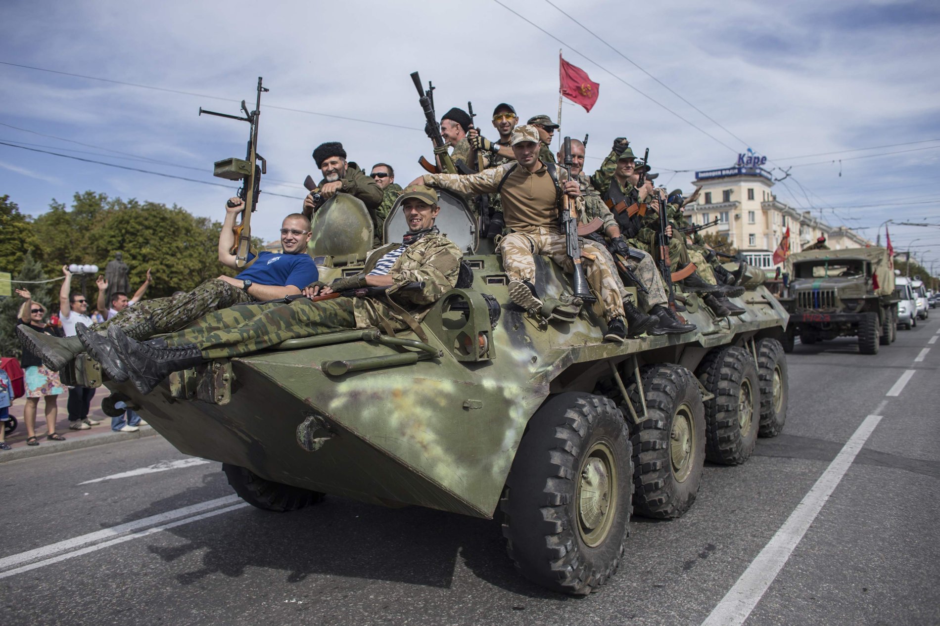 Separatisté v Luhansku na východě Ukrajiny; ilustrační foto