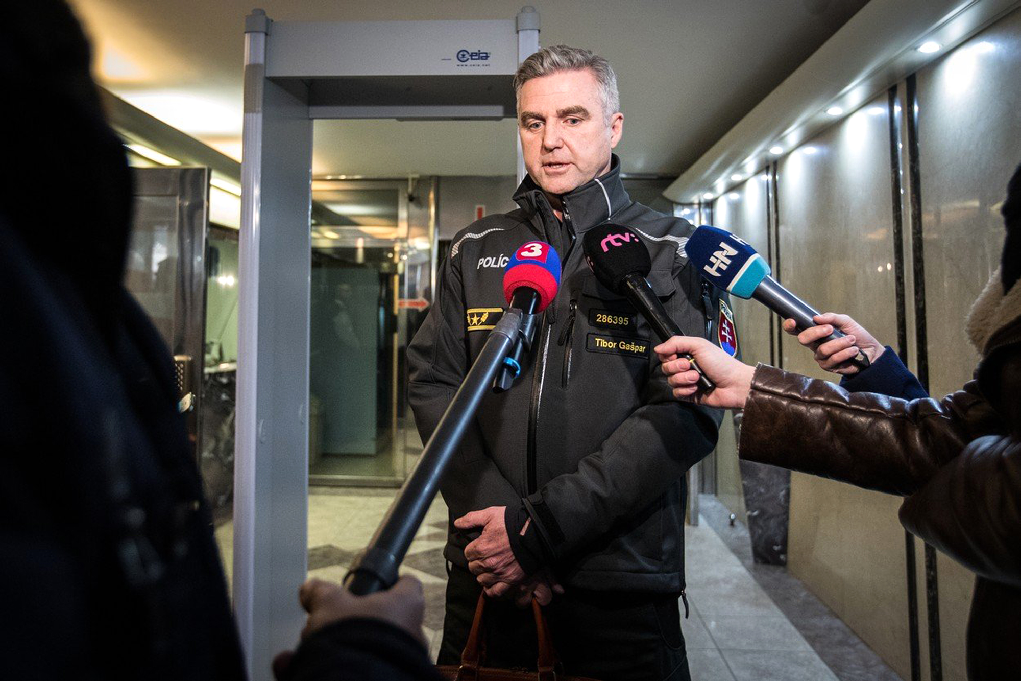 Tibor Gašpar ještě jako policejní prezident na tiskové konference k vraždě Jána Kuciaka; únor 2018 