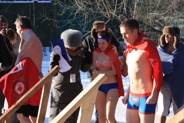 Cold Plunge for the Homeless in Moscow