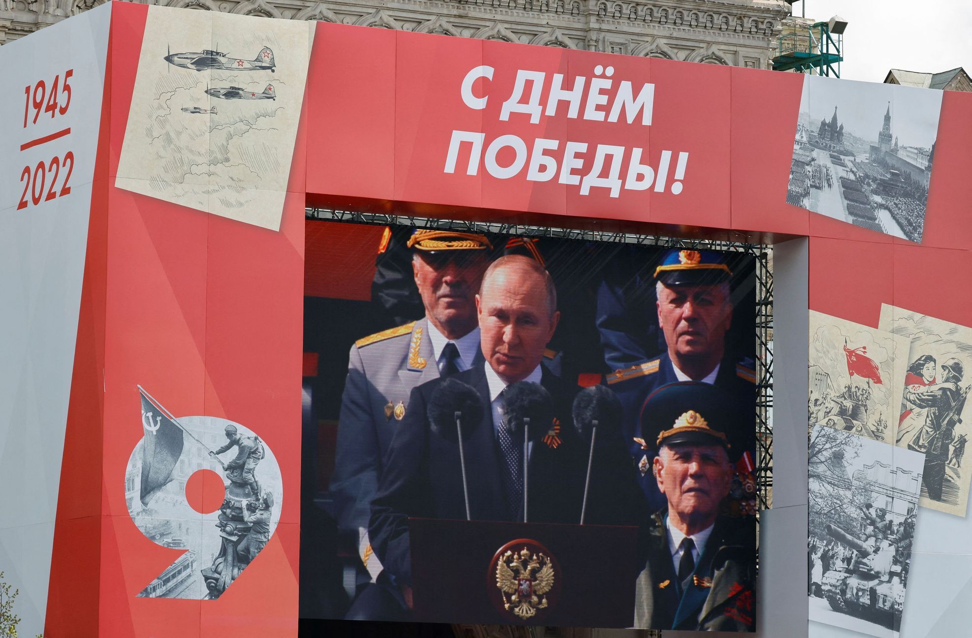 Projev ruského prezidenta Vladimira Putina na vojenské přehlídce v Moskvě 