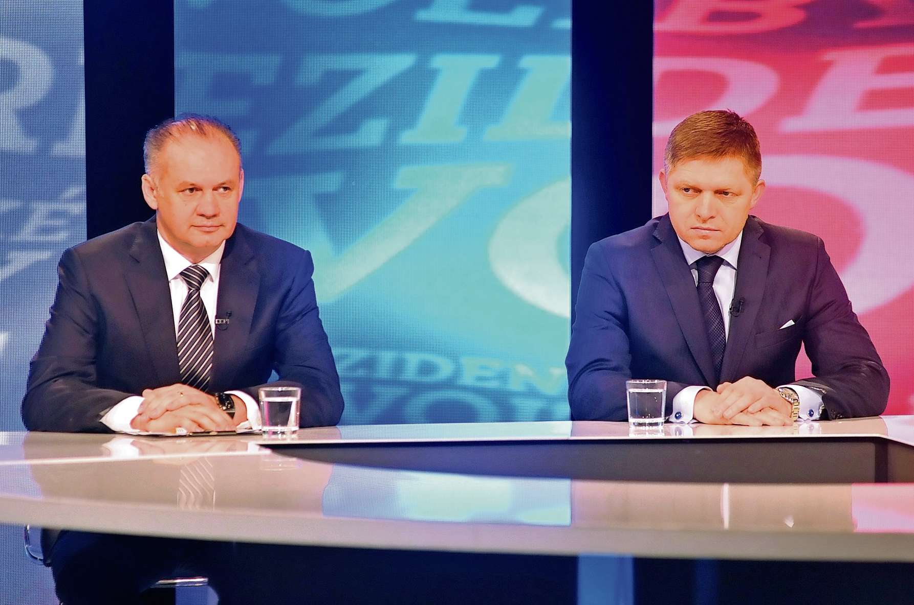 Robert Fico (vpravo) se svým soupeřem Andrejem Kiskou