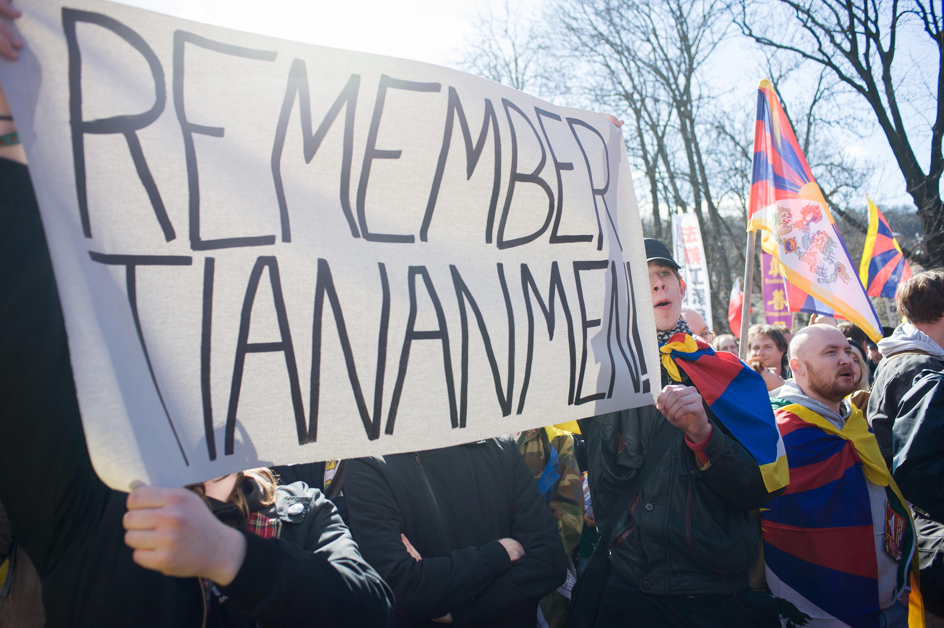 Demonstrace na podporu dodržování lidských práv v Číně, Kampa.