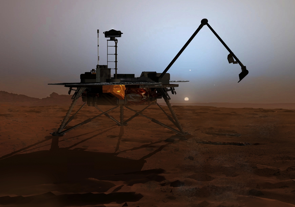 Návštěvník z jiné planety. (Mars Phoenix v grafické ilustraci NASA)