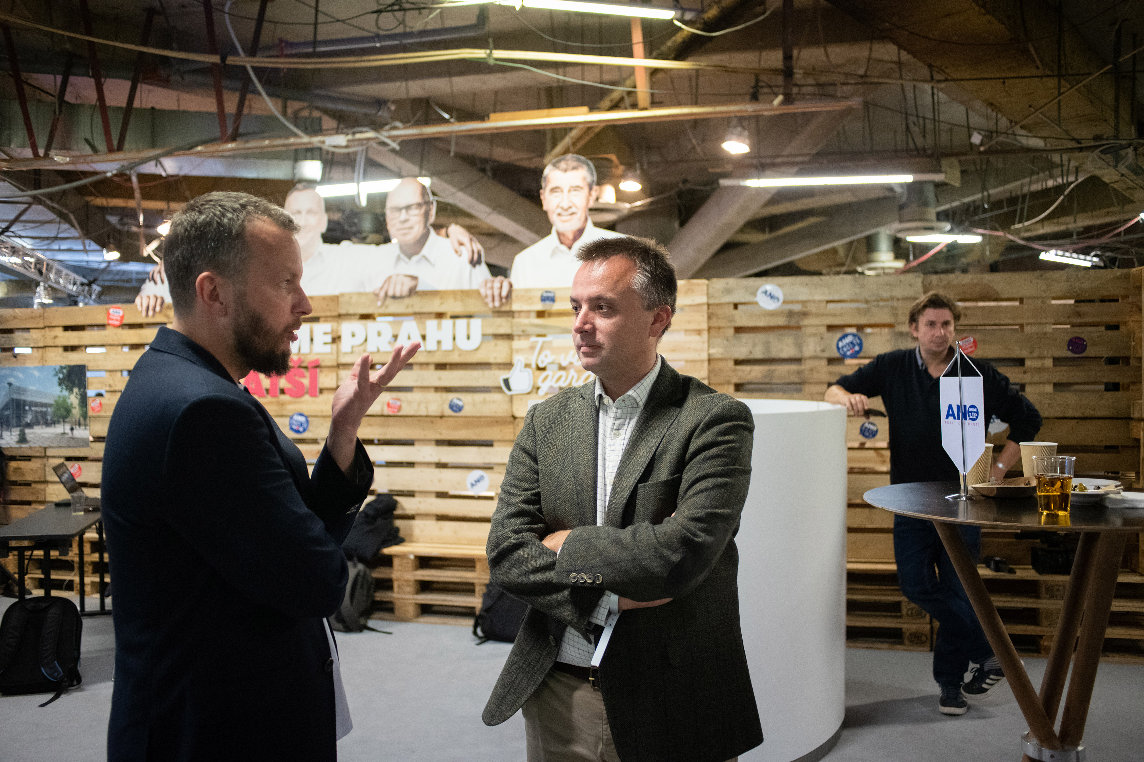 Ondřej Kundra a Marek Prchal, volební štáb ANO, říjen 2018