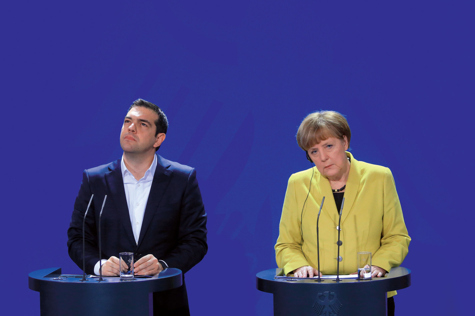 Alexis Tsipras a Angela Merkelová, březen 2015