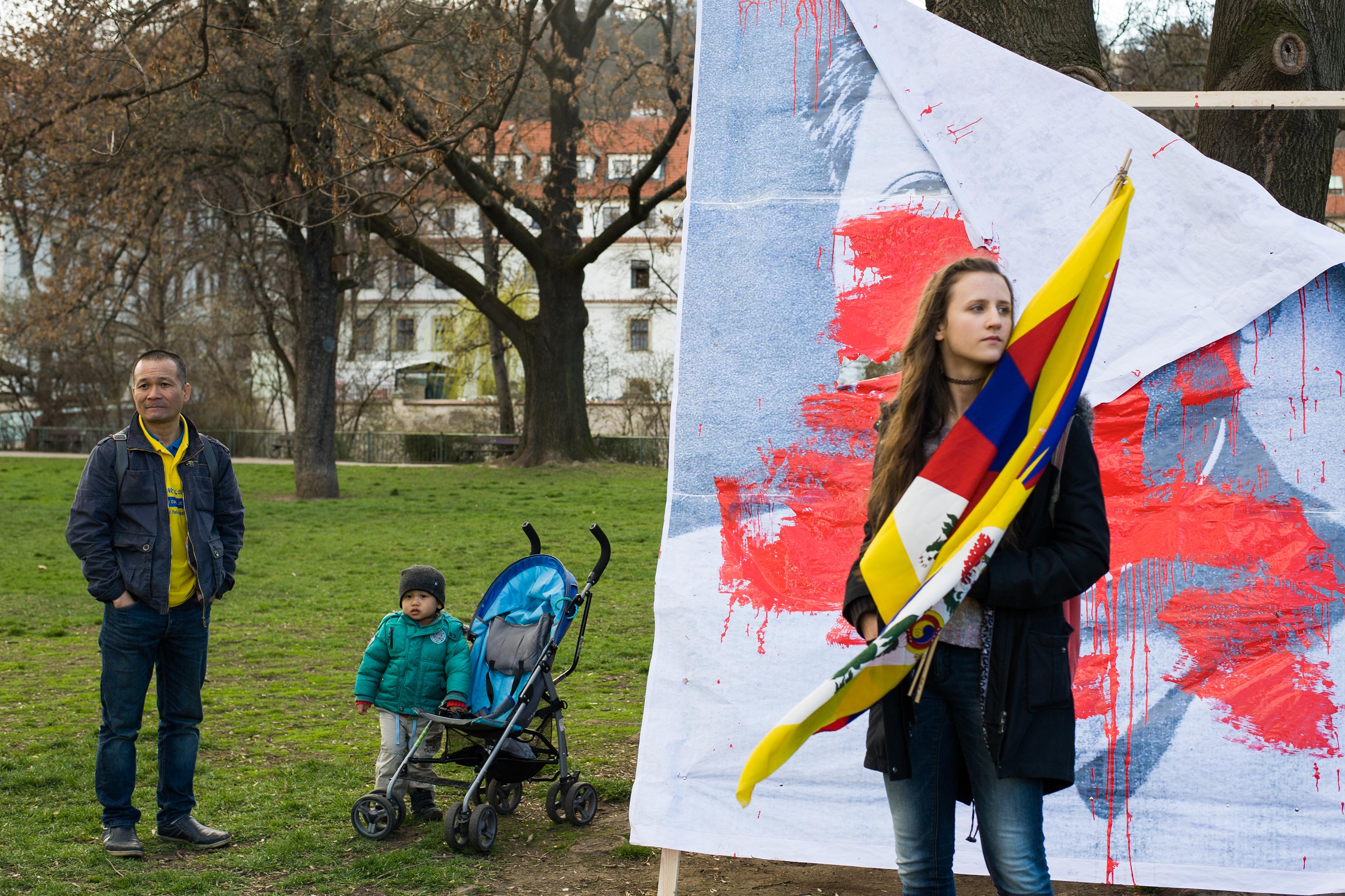 Demonstrace na podporu dodržování lidských práv v Číně, Kampa.