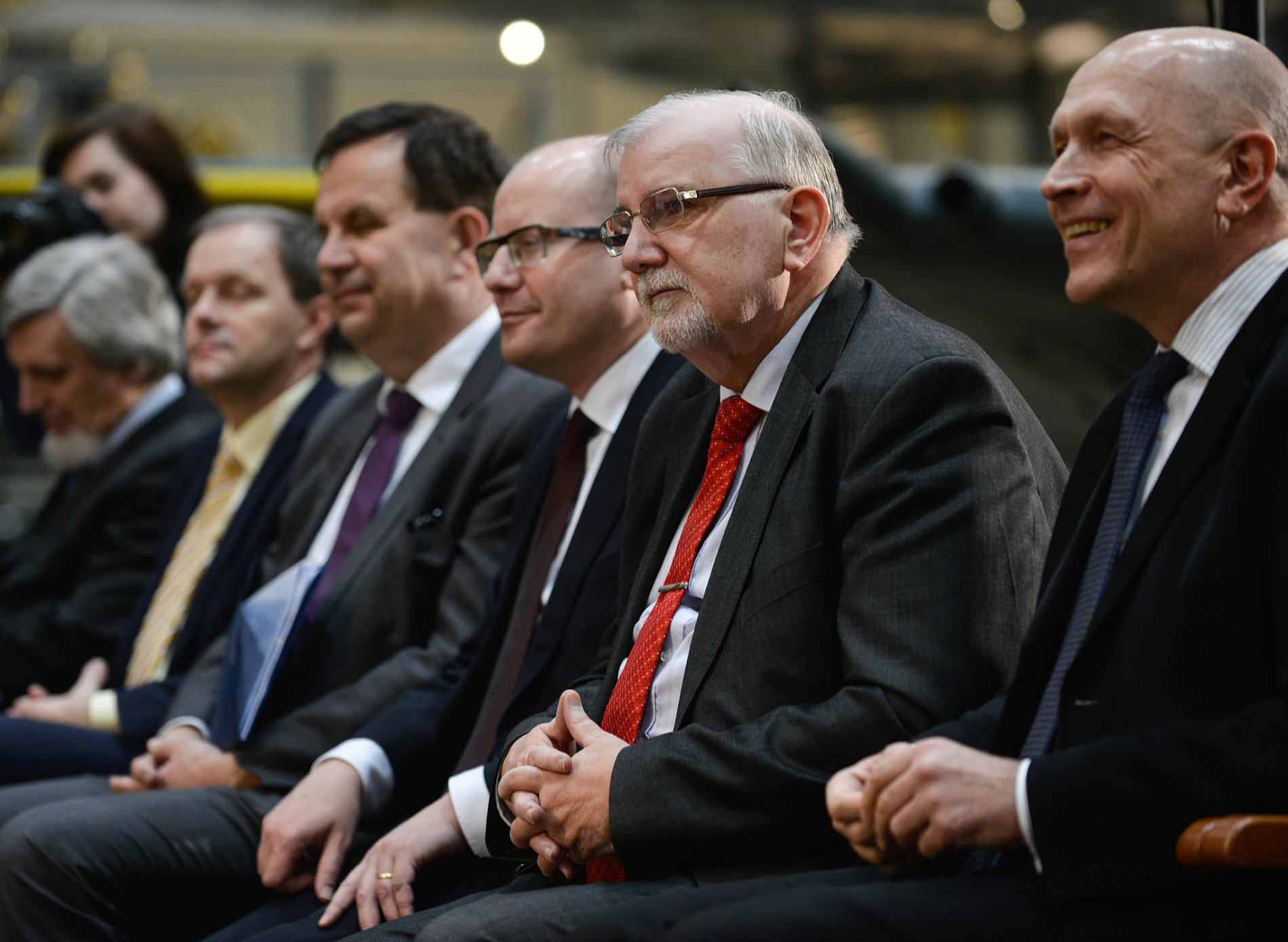 Prezident Svazu průmyslu a dopravy ČR Jaroslav Hanák uprostřed