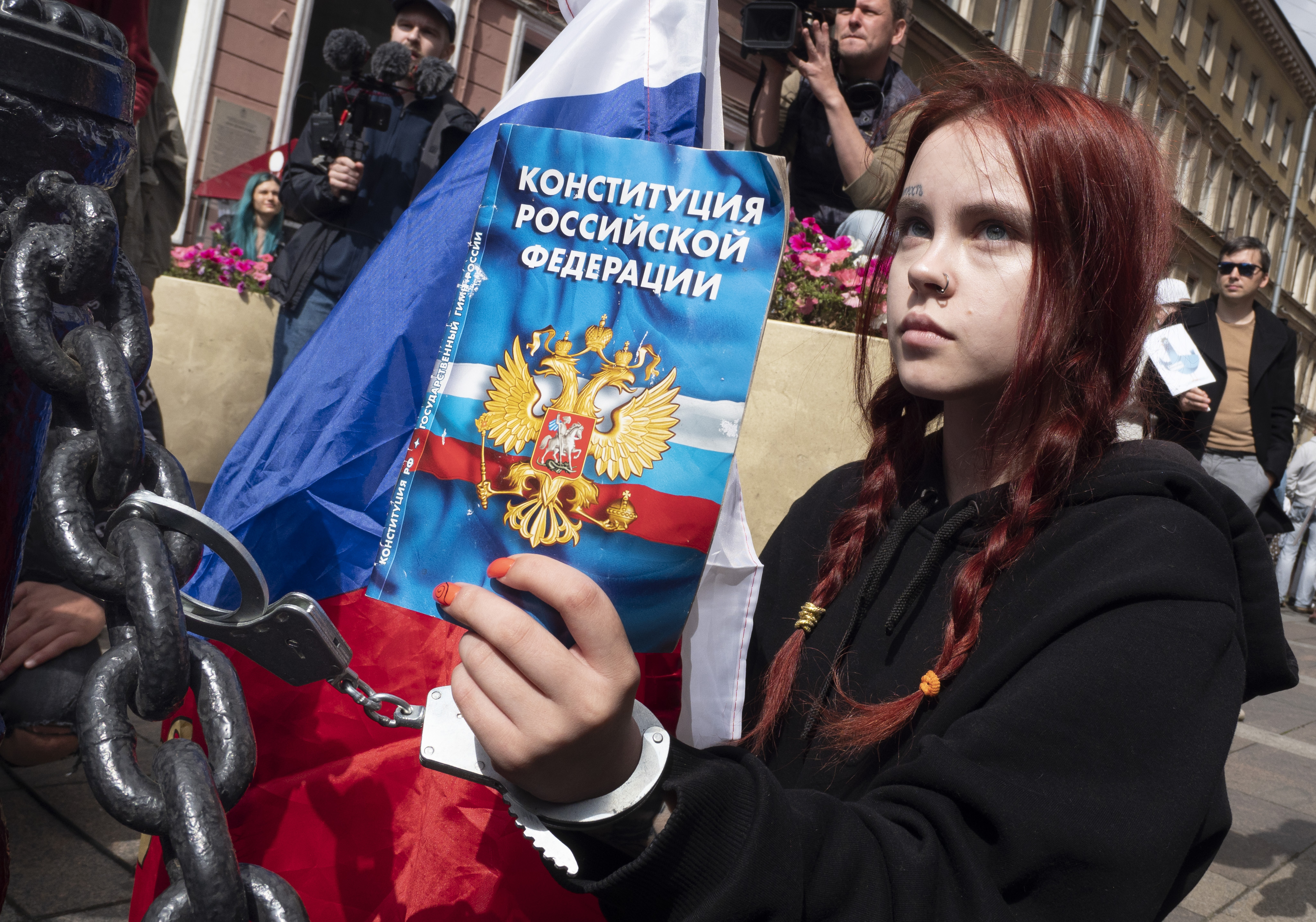 Petrohrad: shromáždění na podporu chabarovských demonstrantů