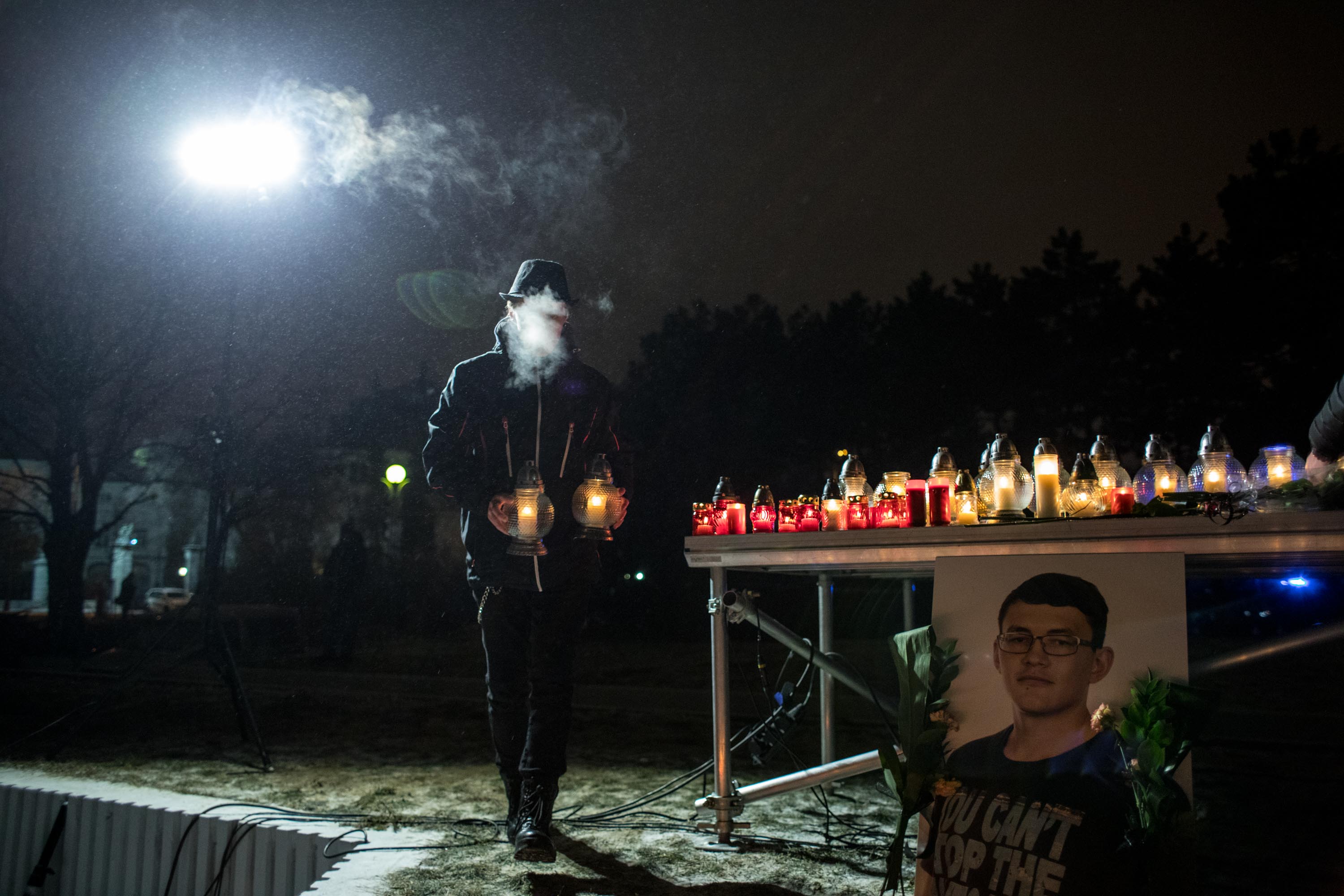 Pietní shromáždění za Jana Kuciaka a jeho snoubenku, Bratislava, březen 2018
