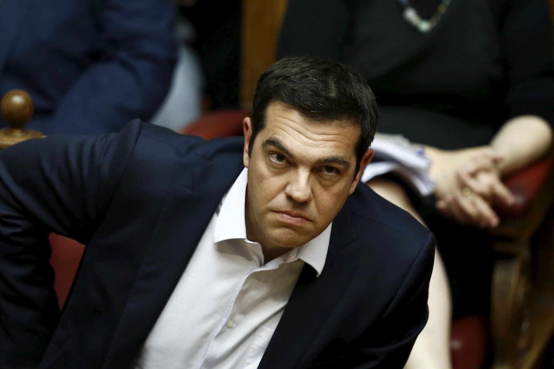 Řecký ministerský předseda Alexis Tsipras během sobotní parlamentní schůze v Aténách