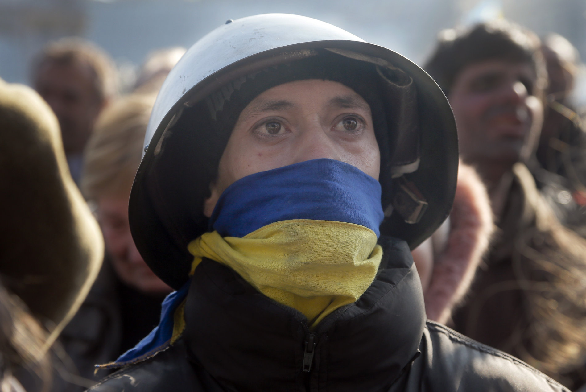 Demonstranti v Kyjevě
