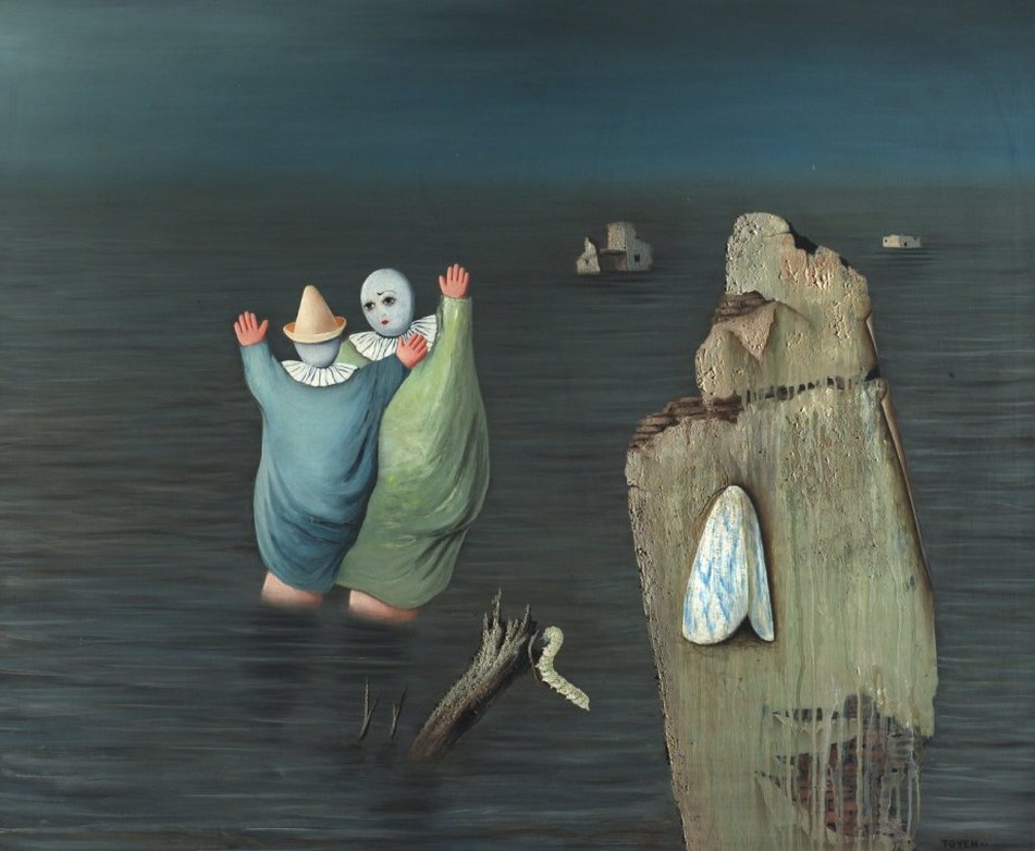 Toyen: Bramborové divadlo, 1941, olej na plátně, 81,5 x 100,3 cm