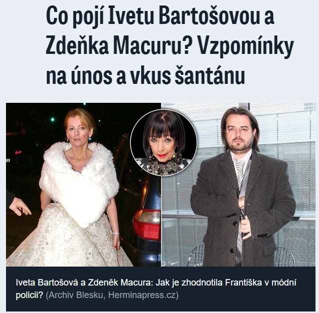 Bartošová a Macura na blesk.cz