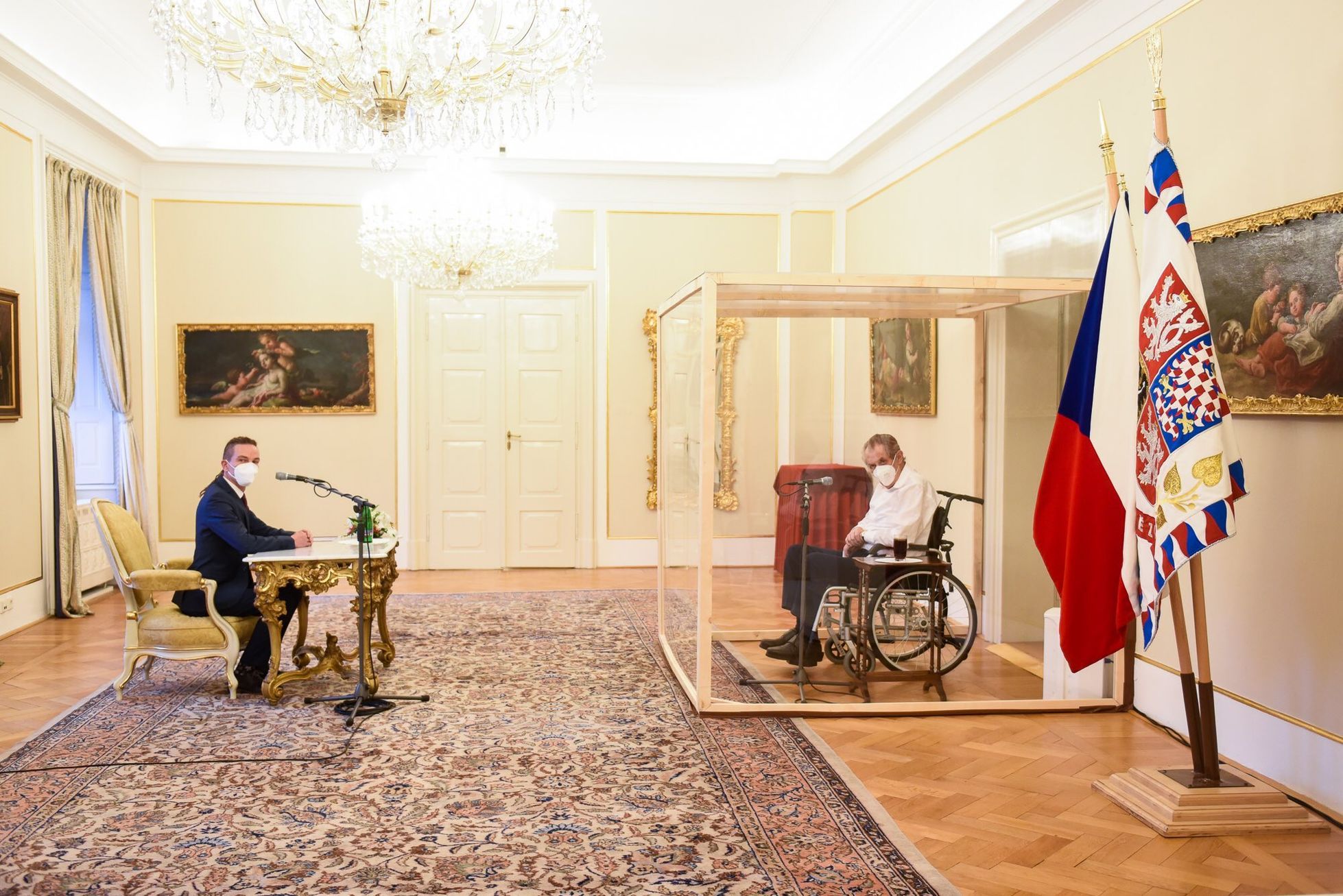 Miloš Zeman přijal na zámku v Lánech kandidáta na ministra místního rozvoje Ivana Bartoše