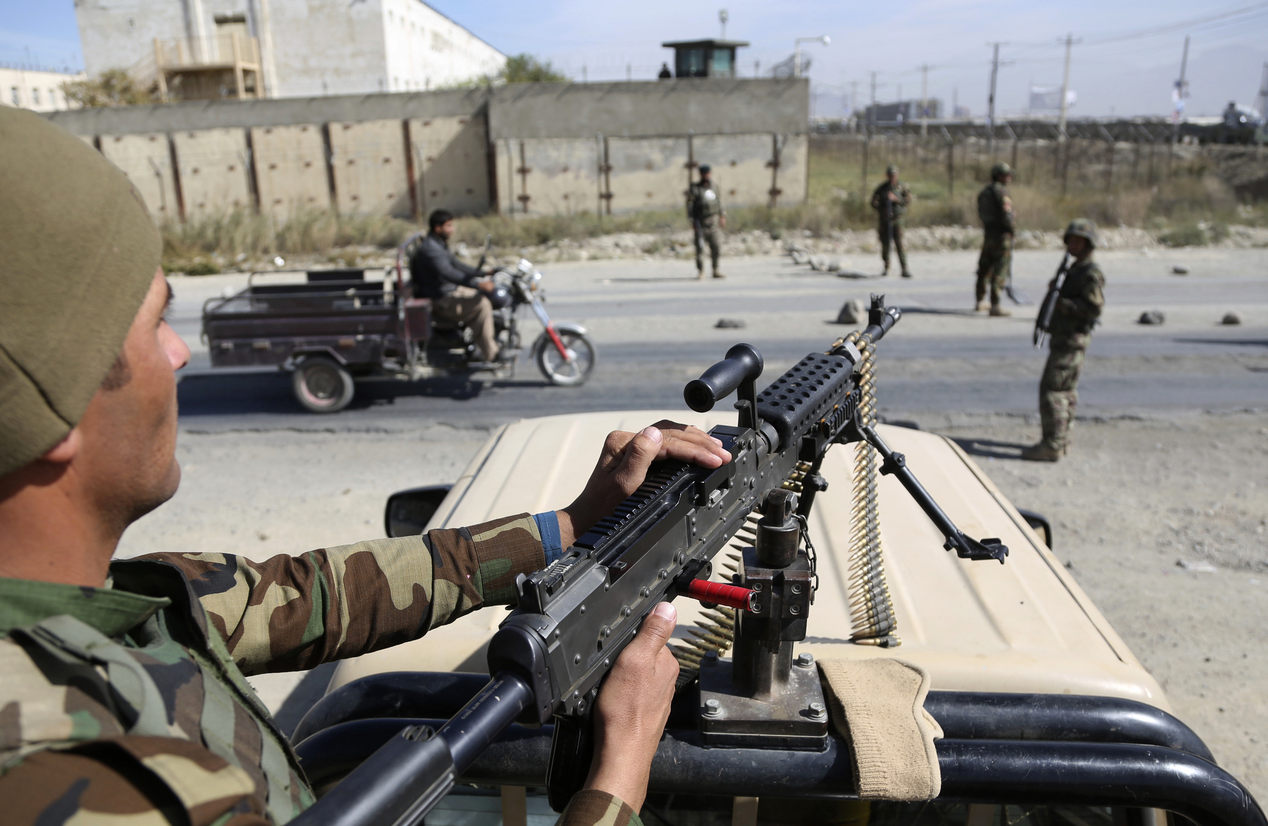Afghánští vojáci hlídkují v Kandaháru kvůli volbám