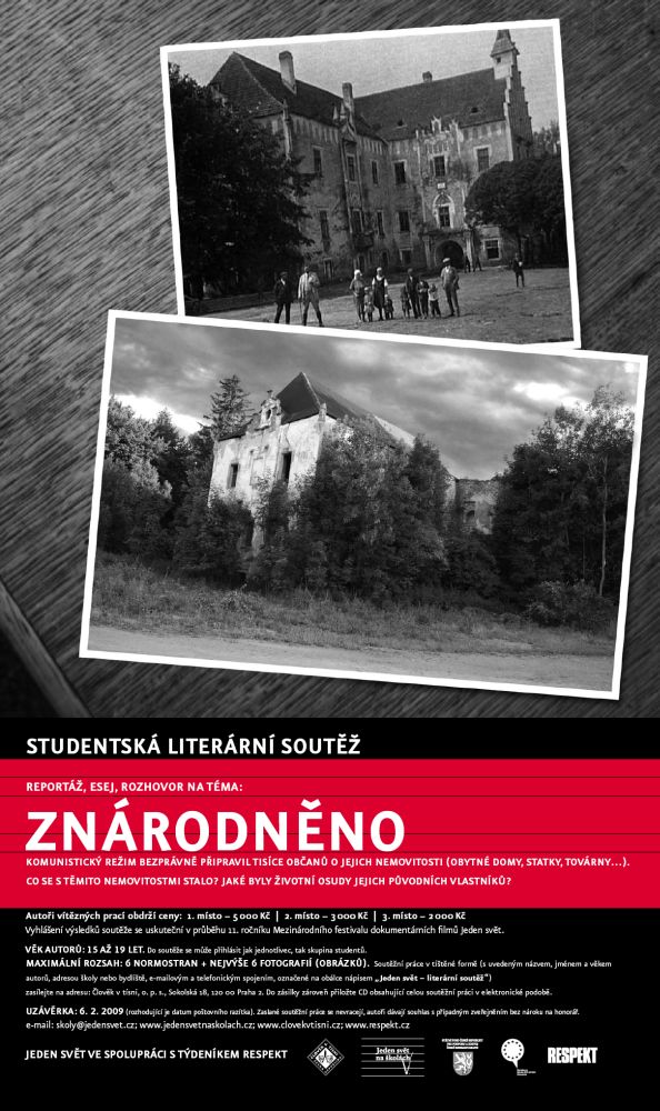 Fotografie: Leták Literární soutěže 2009.