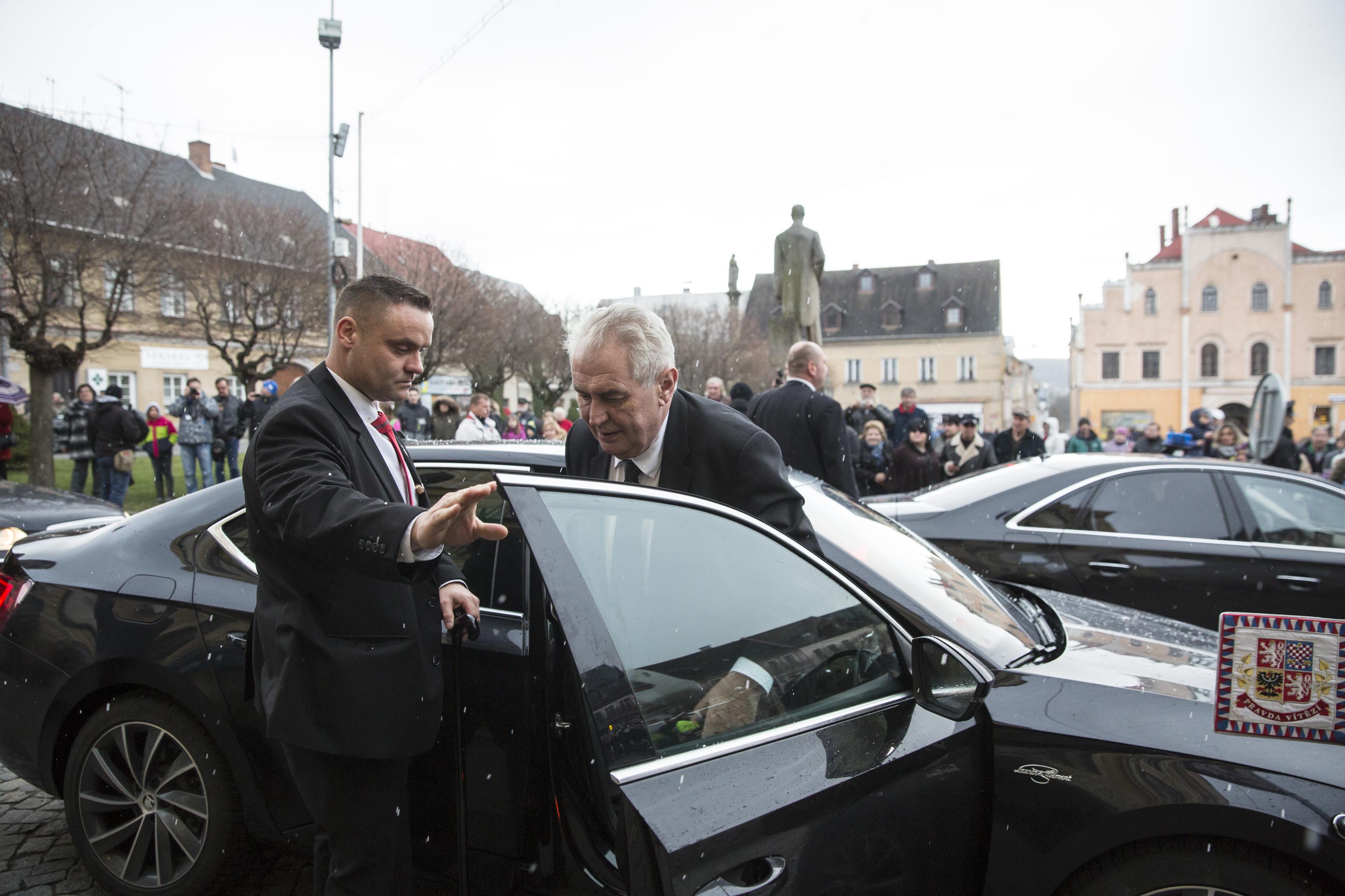 Příjezd prezidenta do Hodkovic nad Mohelkou