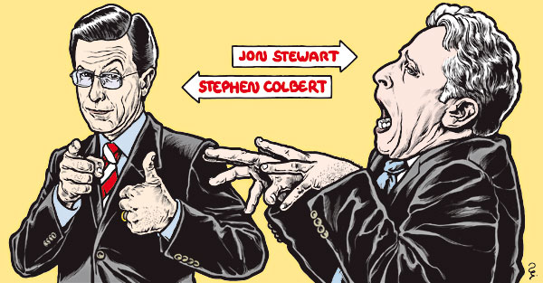 Stewart a Colbert