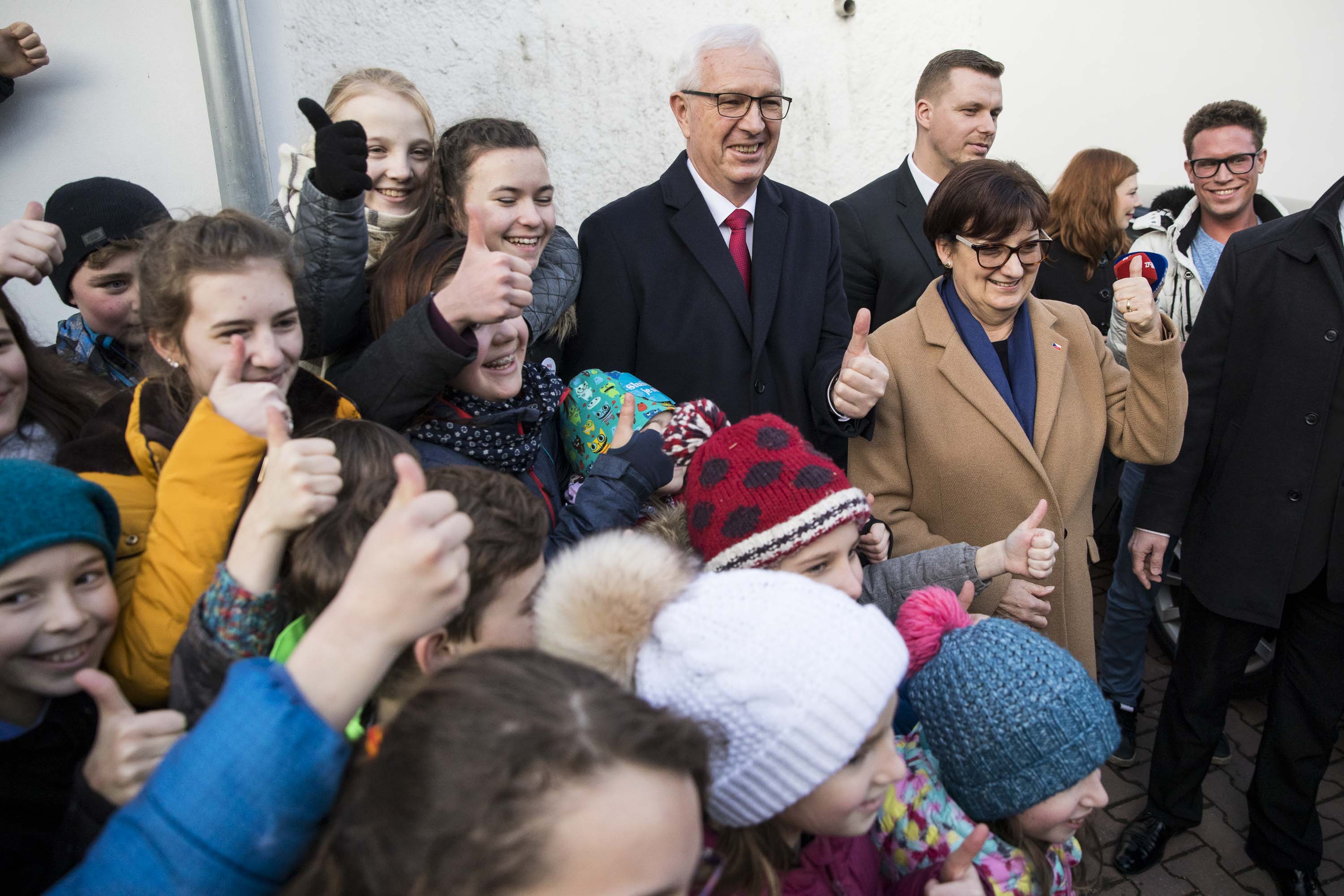 Lysolaje, Jiří Drahoš a Eva Drahošová u druhého kola prezidentských voleb