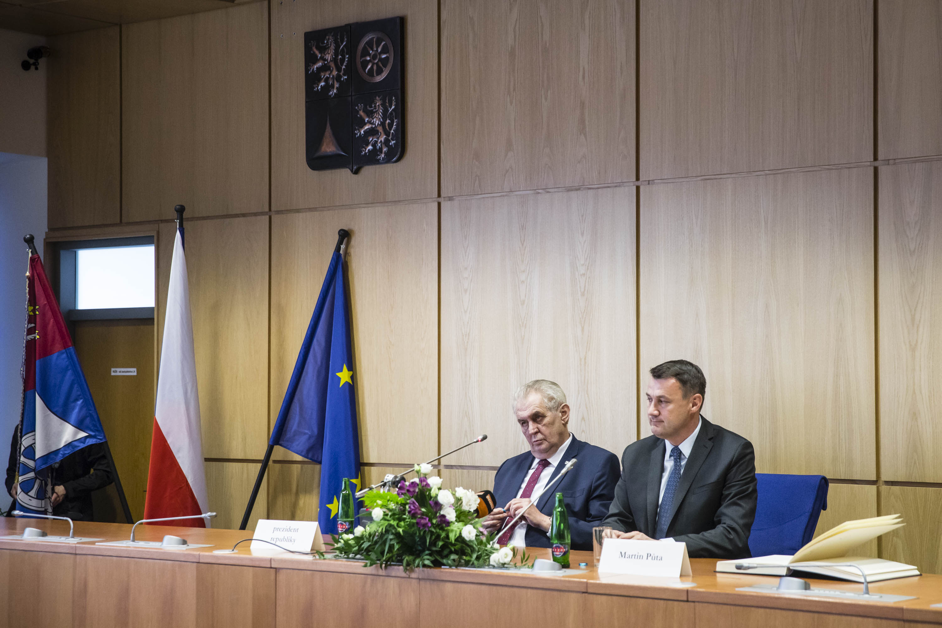 Prezident Miloš Zeman a hejtman Martin Půta, 9.5.2017