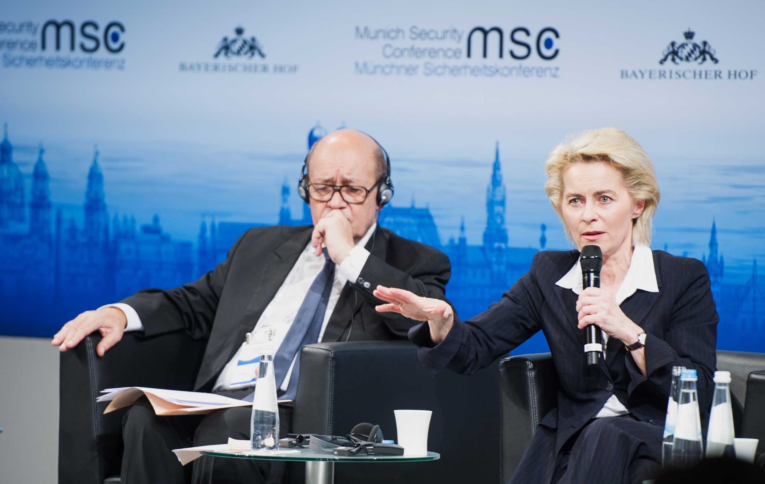 Jean-Yves Le Drian and Ursula von der Leyen