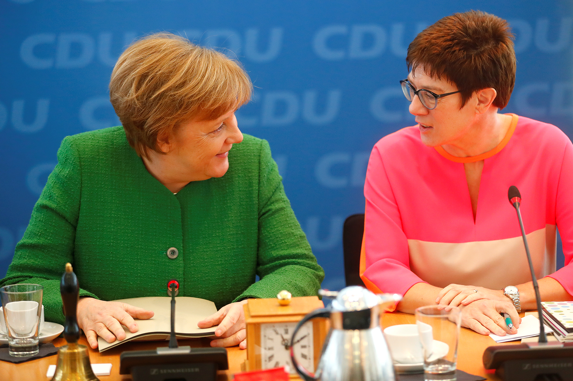 Angela Merkel a její možná nástupkyně ve straně, Annegret Kramp-Karrenbauer