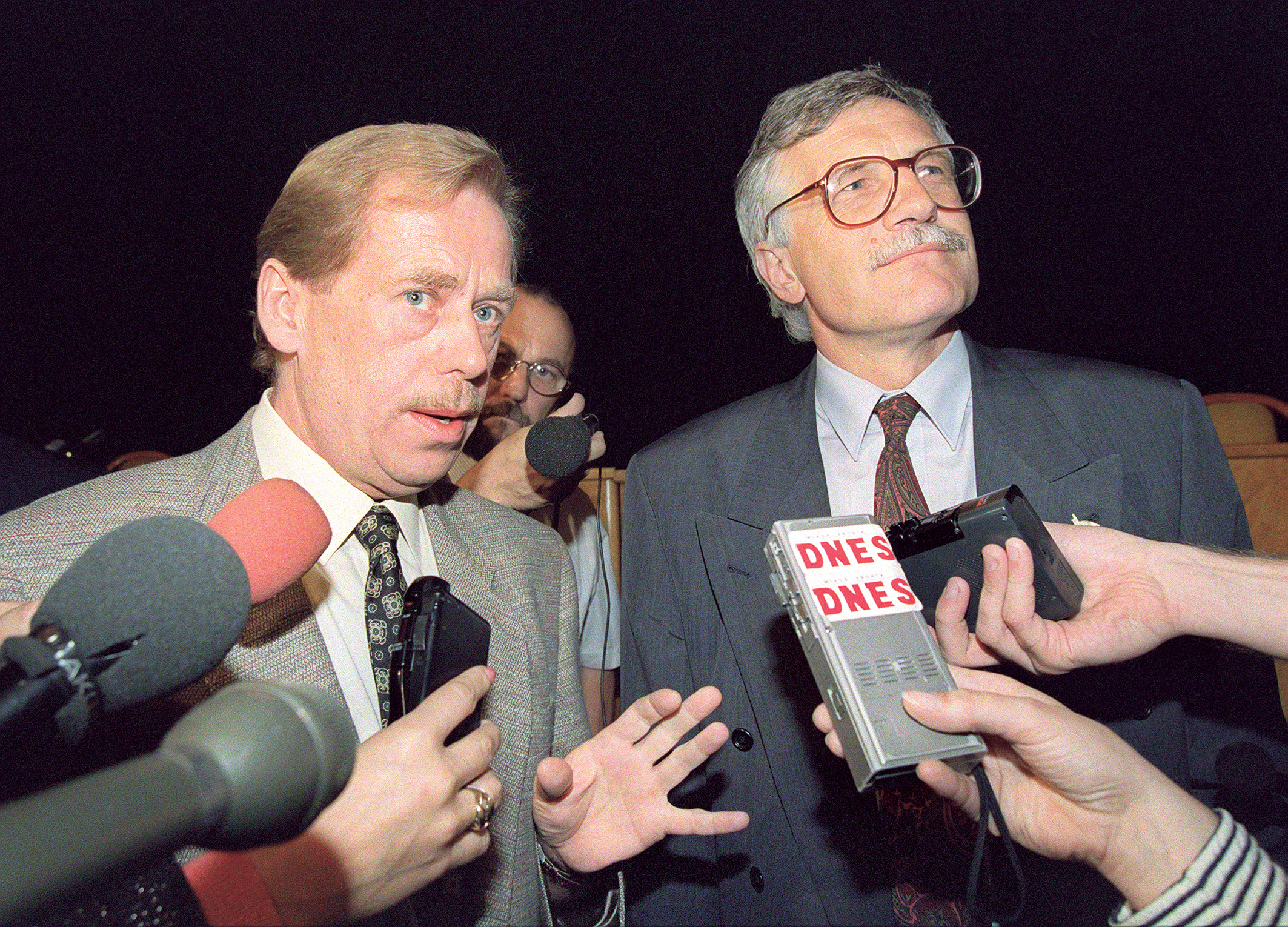 Havel s Klausem po parlamentních volbách, 1992