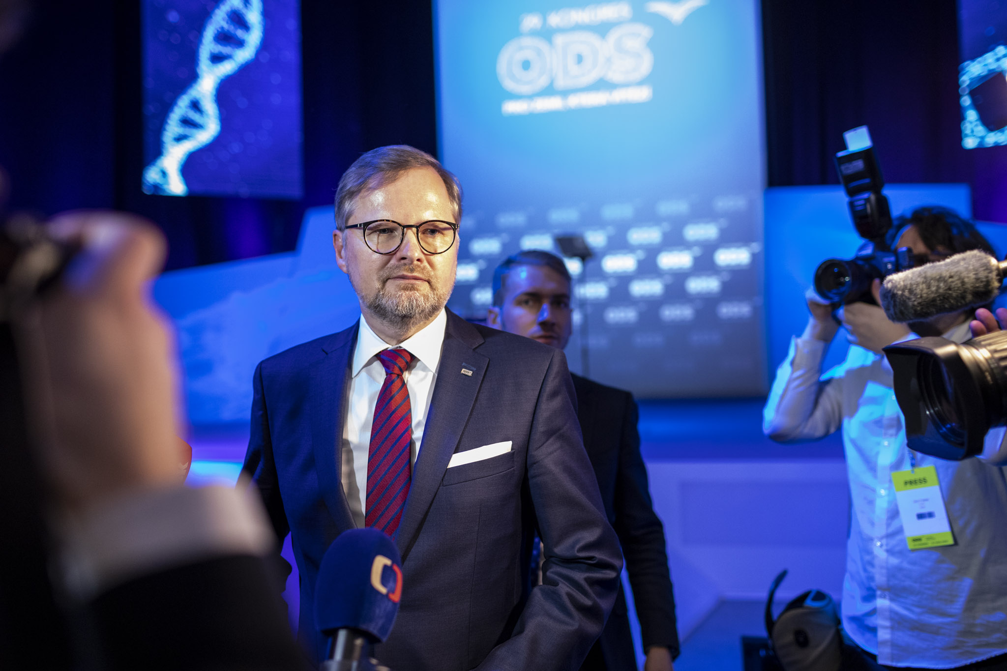 29. Kongres ODS: Petr Fila poté, co byl opětovně zvolen předsedou ODS